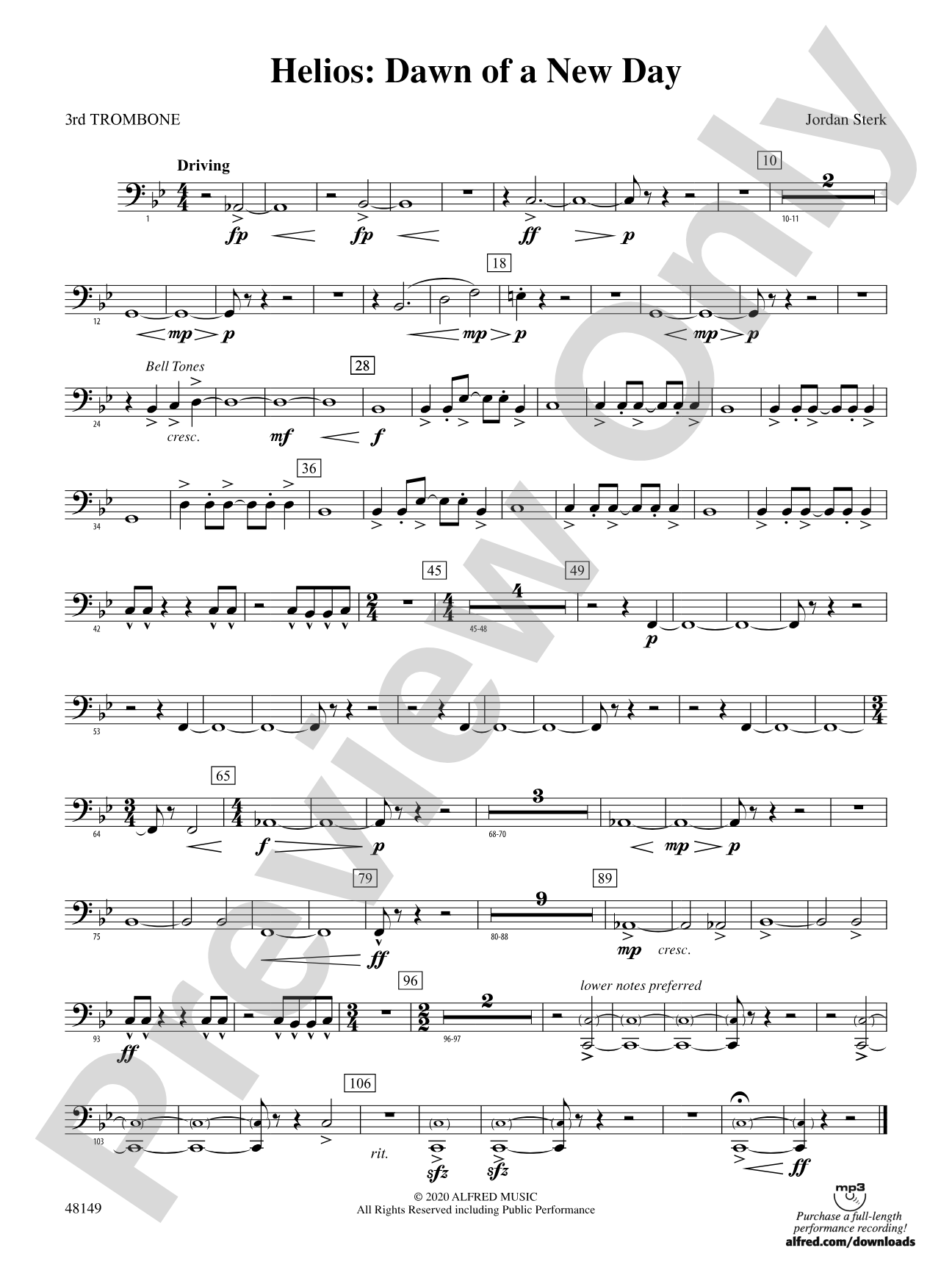 Helios: Dawn of a New Day: 3rd Trombone