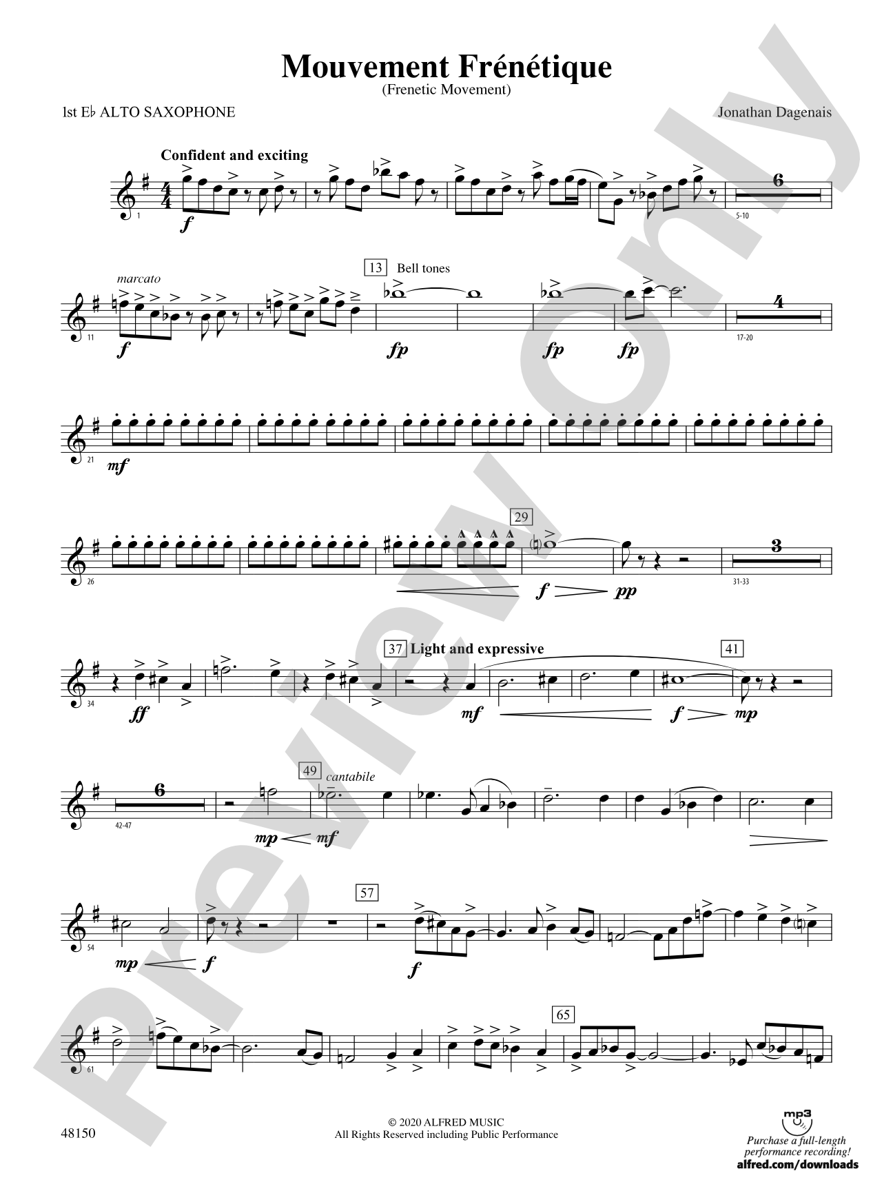 Mouvement Frénétique: E-flat Alto Saxophone