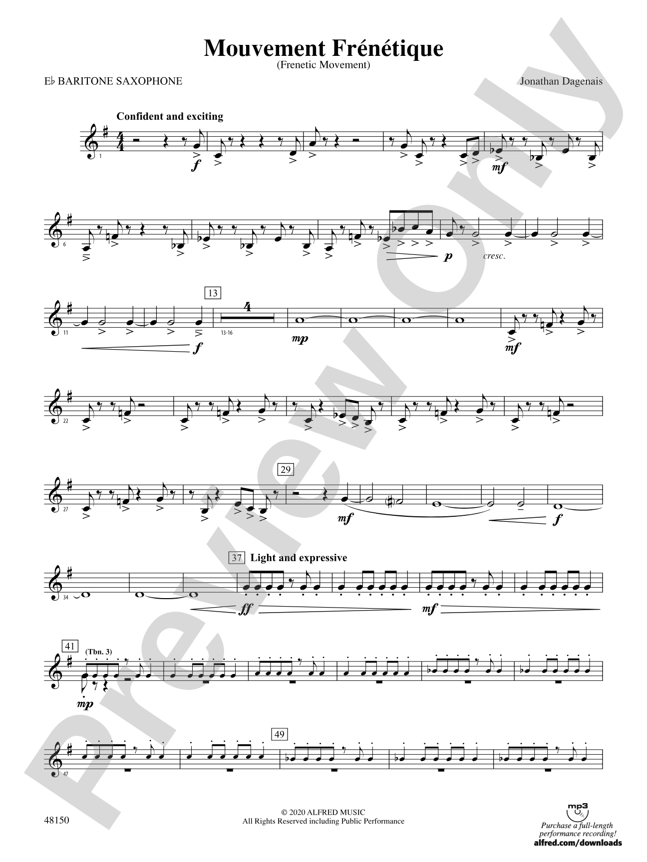 Mouvement Frénétique: E-flat Baritone Saxophone