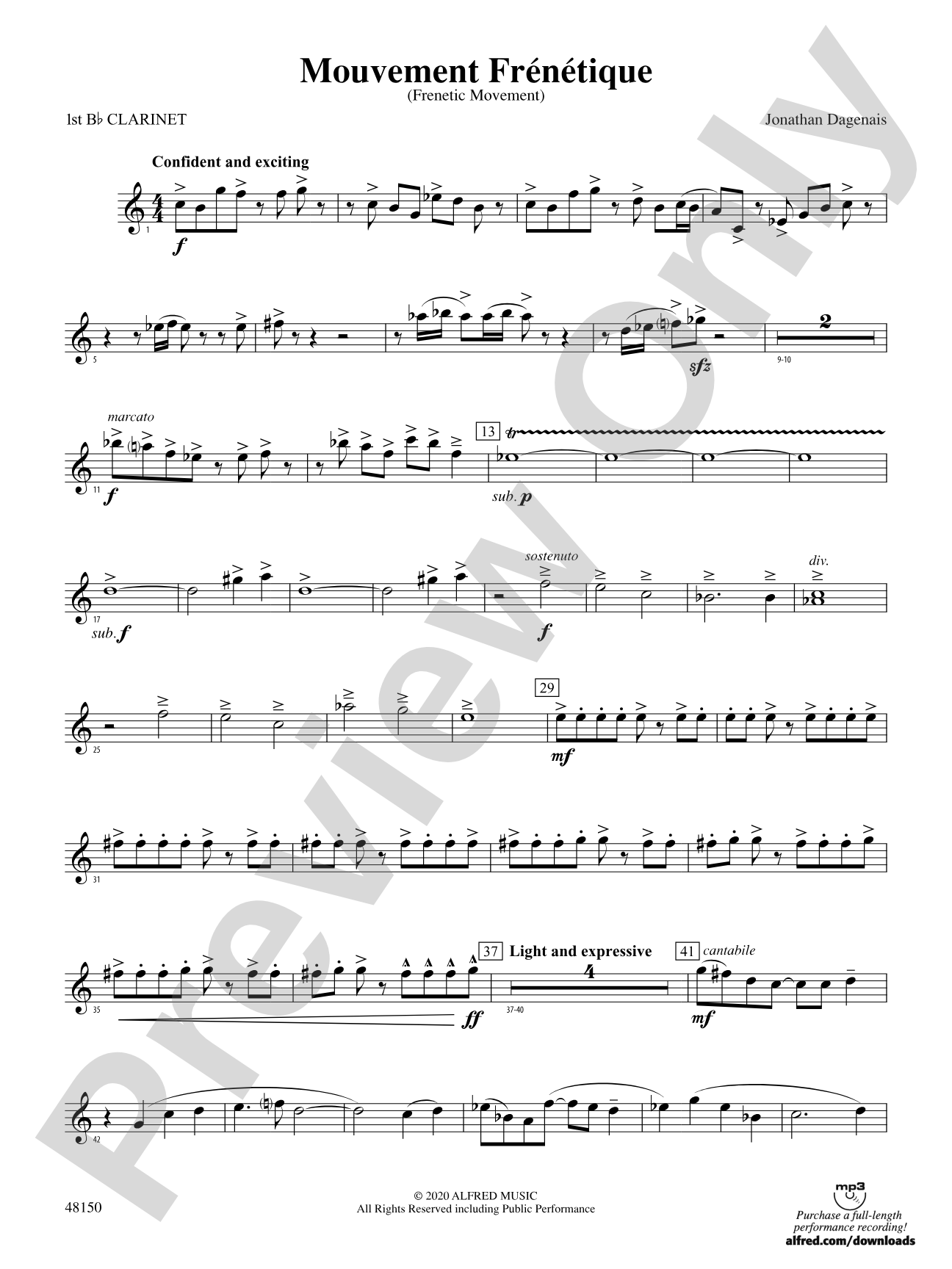Mouvement Frénétique: 1st B-flat Clarinet
