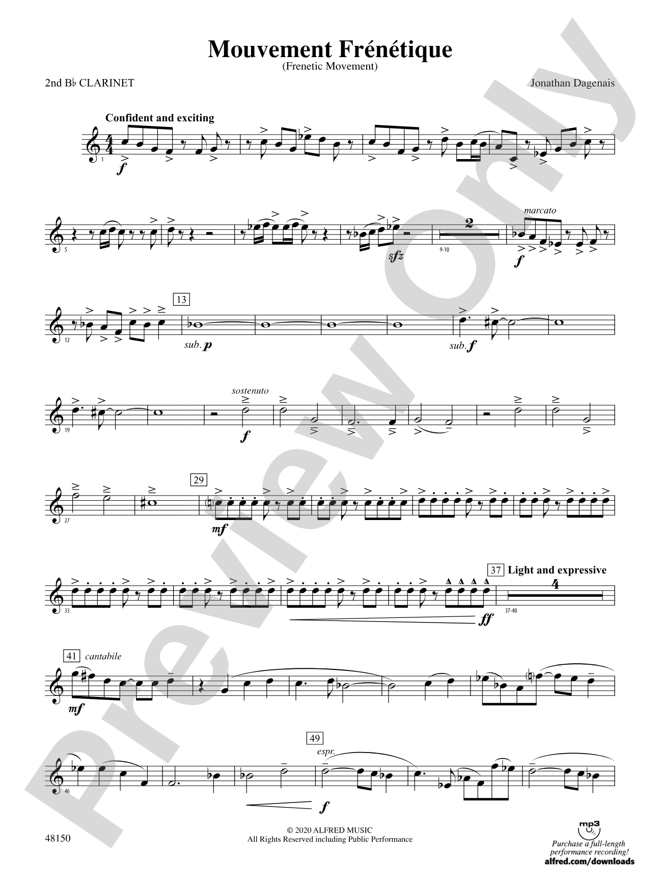 Mouvement Frénétique: 2nd B-flat Clarinet