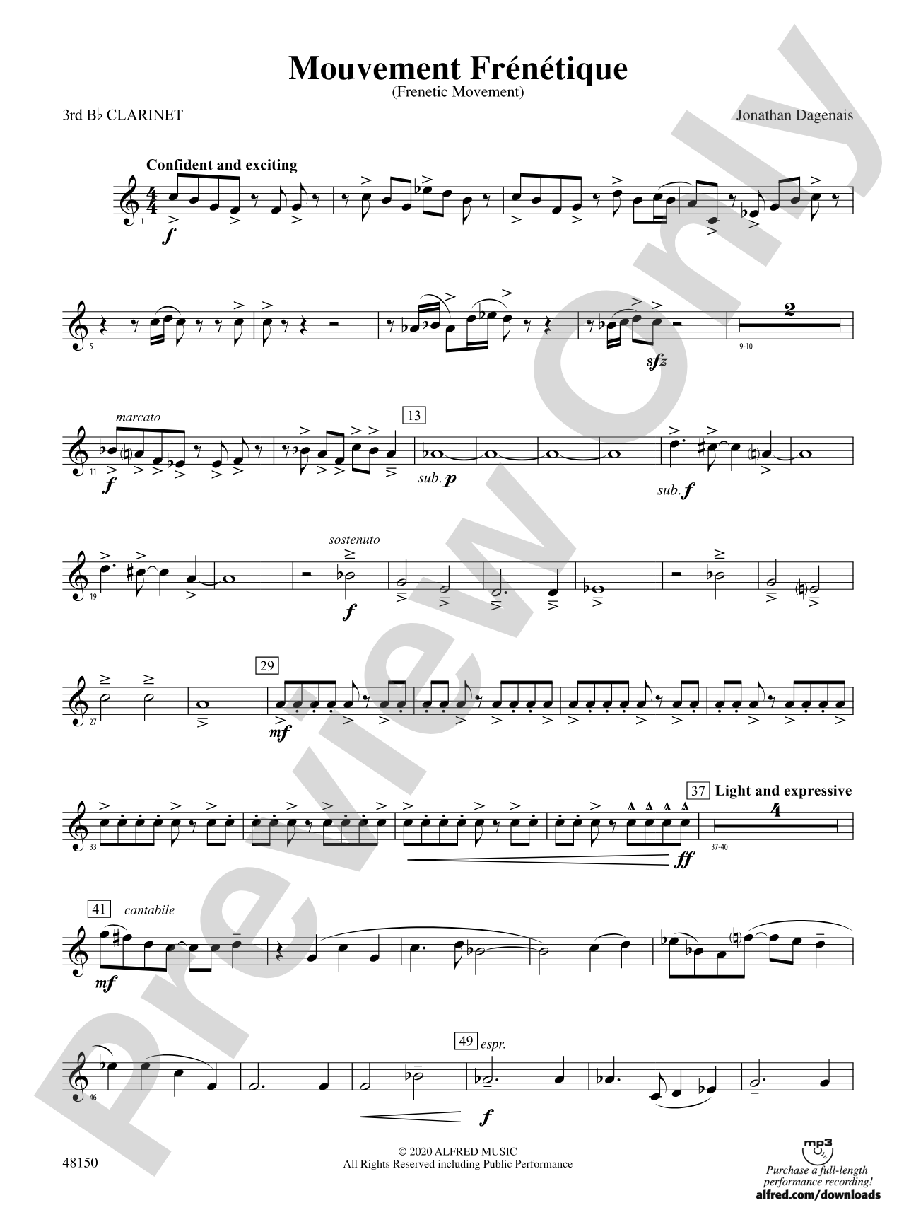 Mouvement Frénétique: 3rd B-flat Clarinet