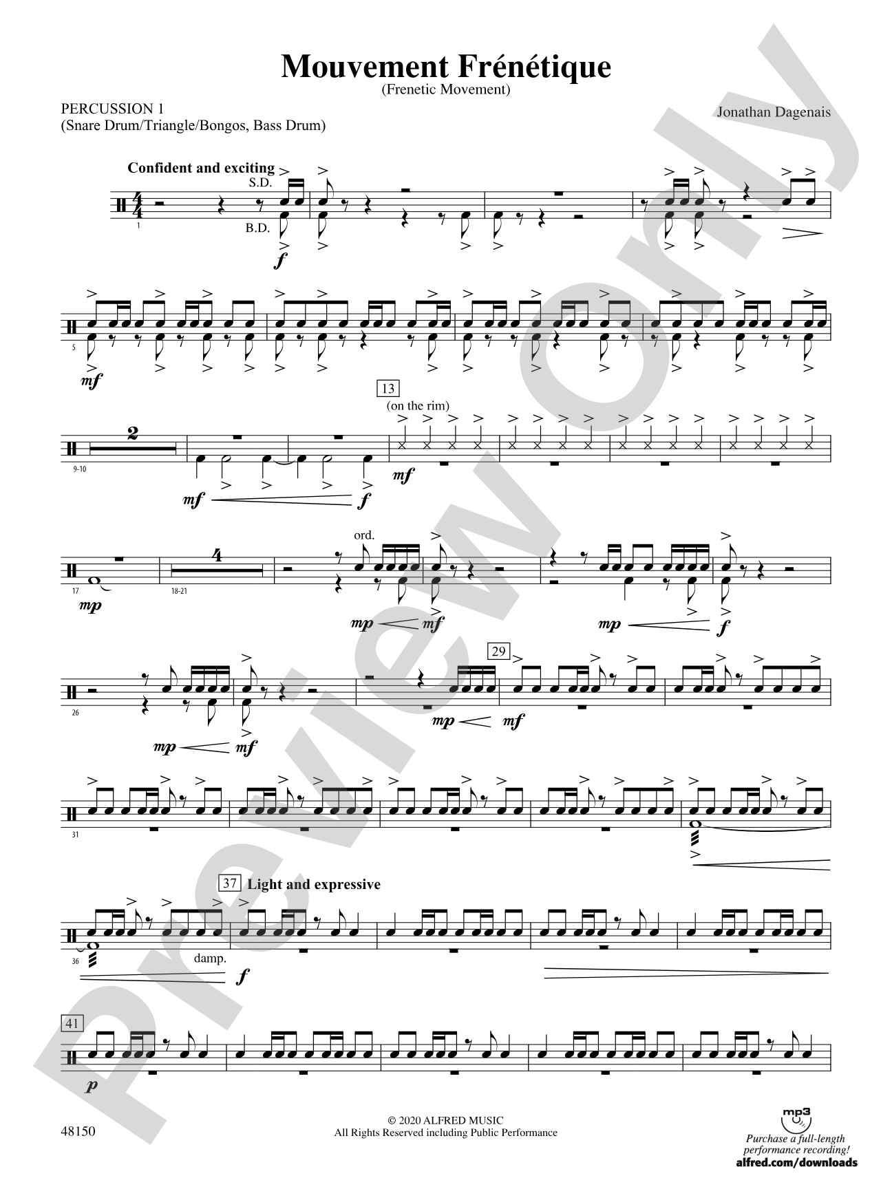 Mouvement Frénétique: 1st Percussion