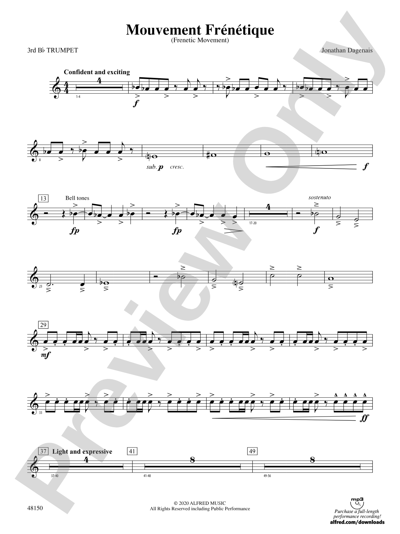 Mouvement Frénétique: 3rd B-flat Trumpet