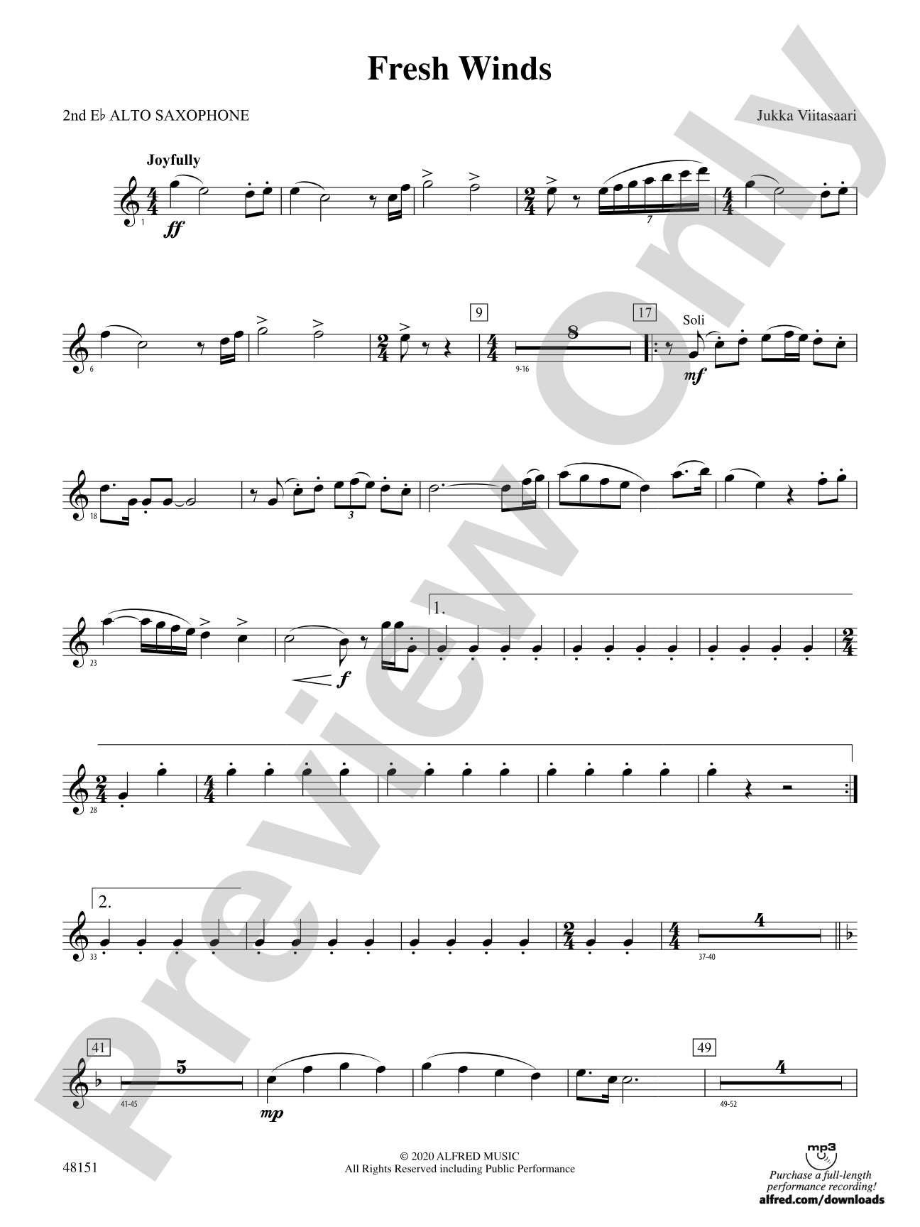 Fresh Winds: 2nd E-flat Alto Saxophone