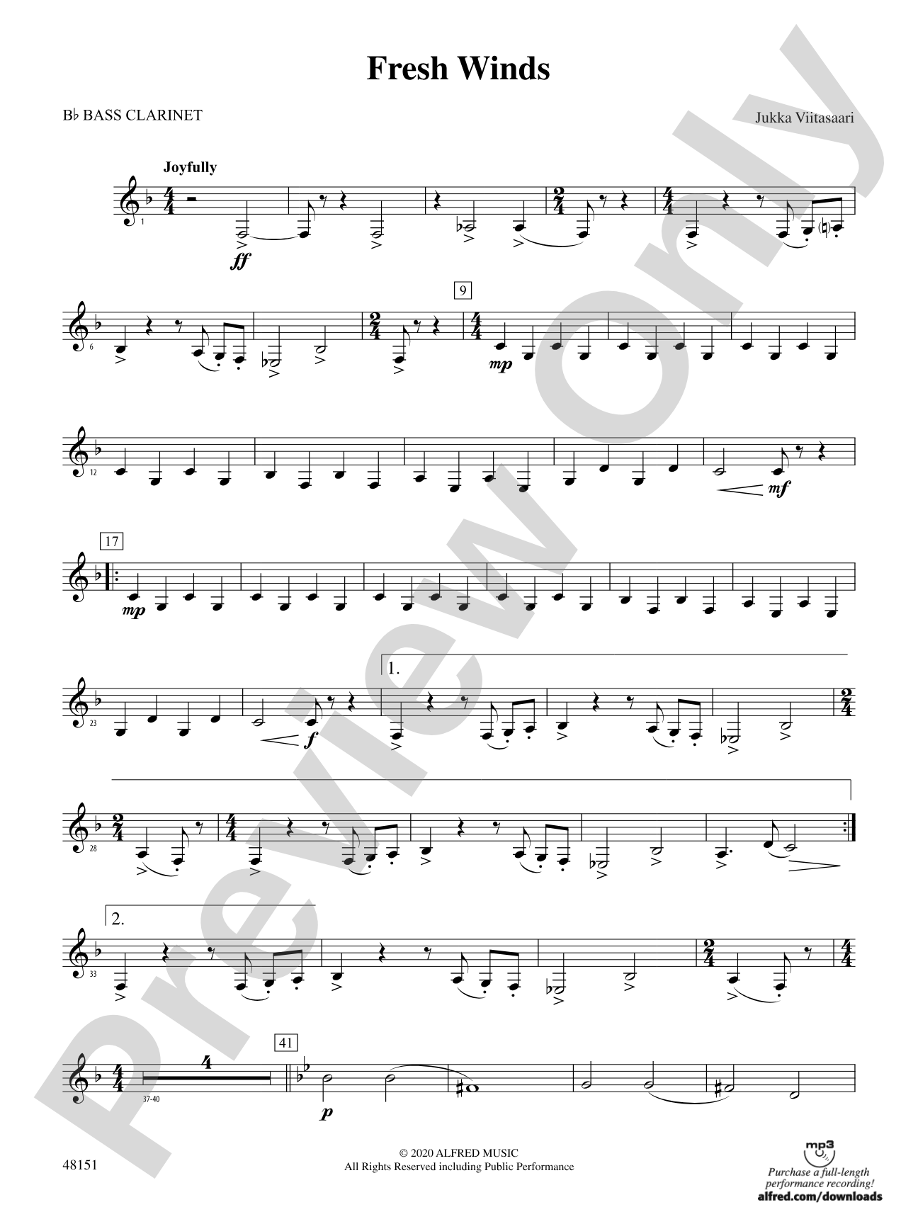 Fresh Winds: B-flat Bass Clarinet