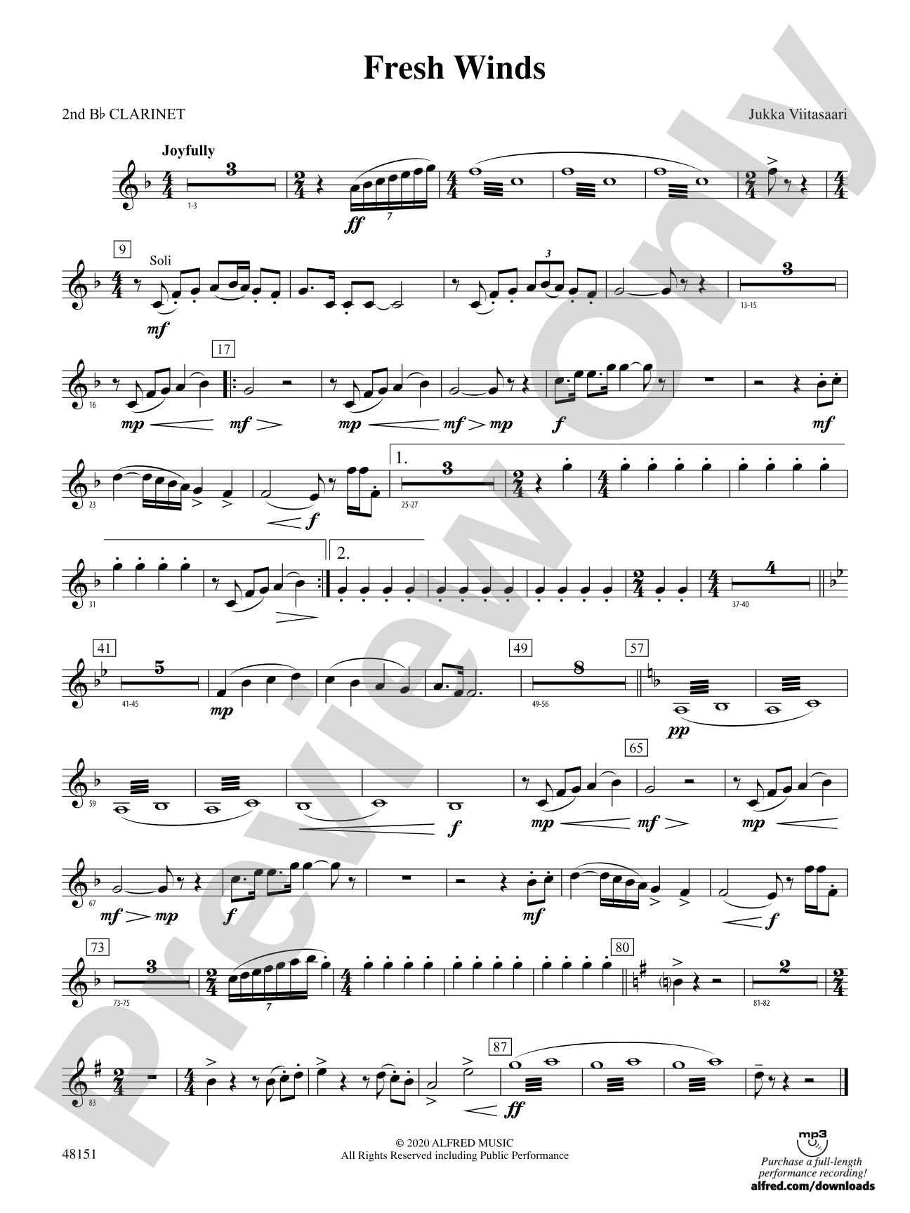 Fresh Winds: 2nd B-flat Clarinet