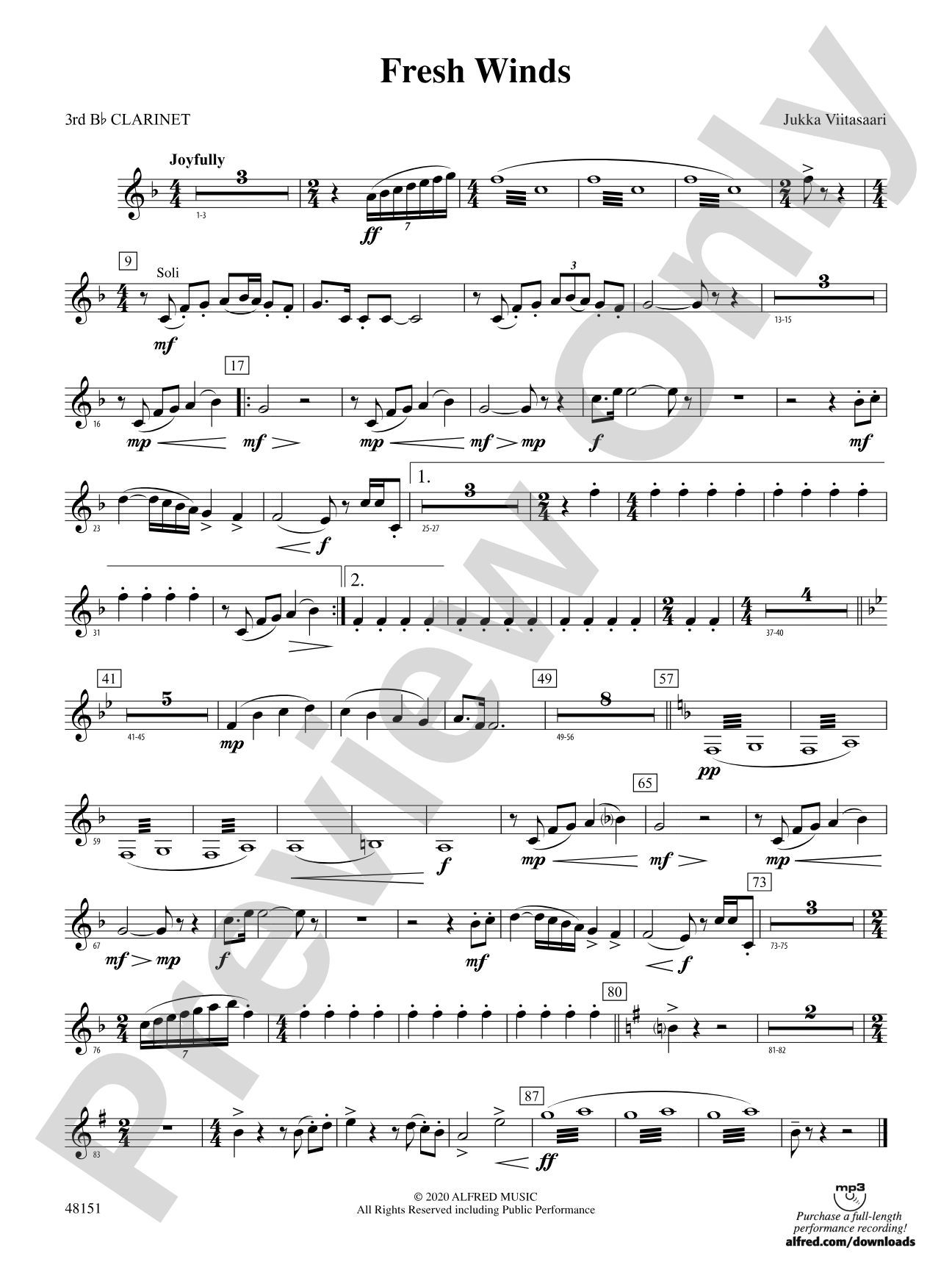 Fresh Winds: 3rd B-flat Clarinet