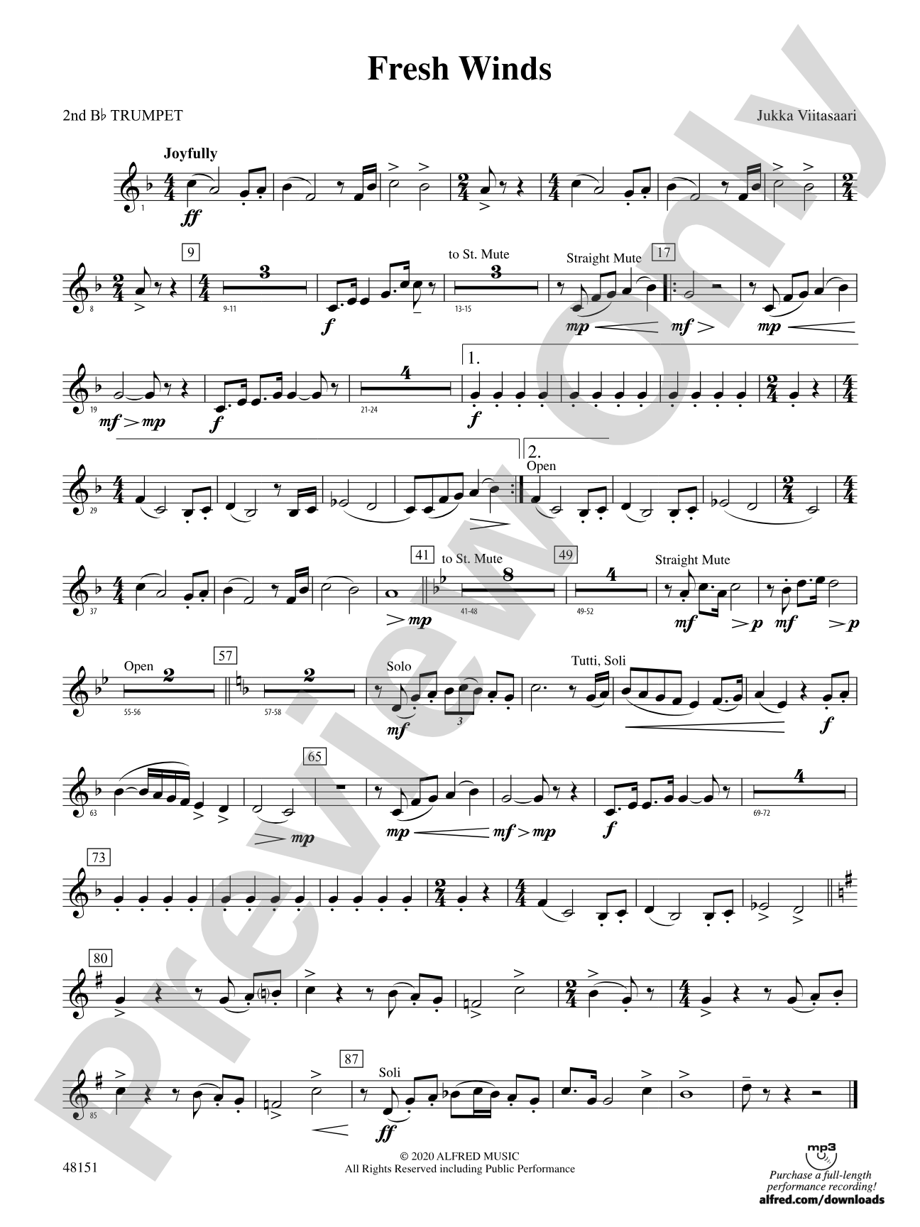 Fresh Winds: 2nd B-flat Trumpet