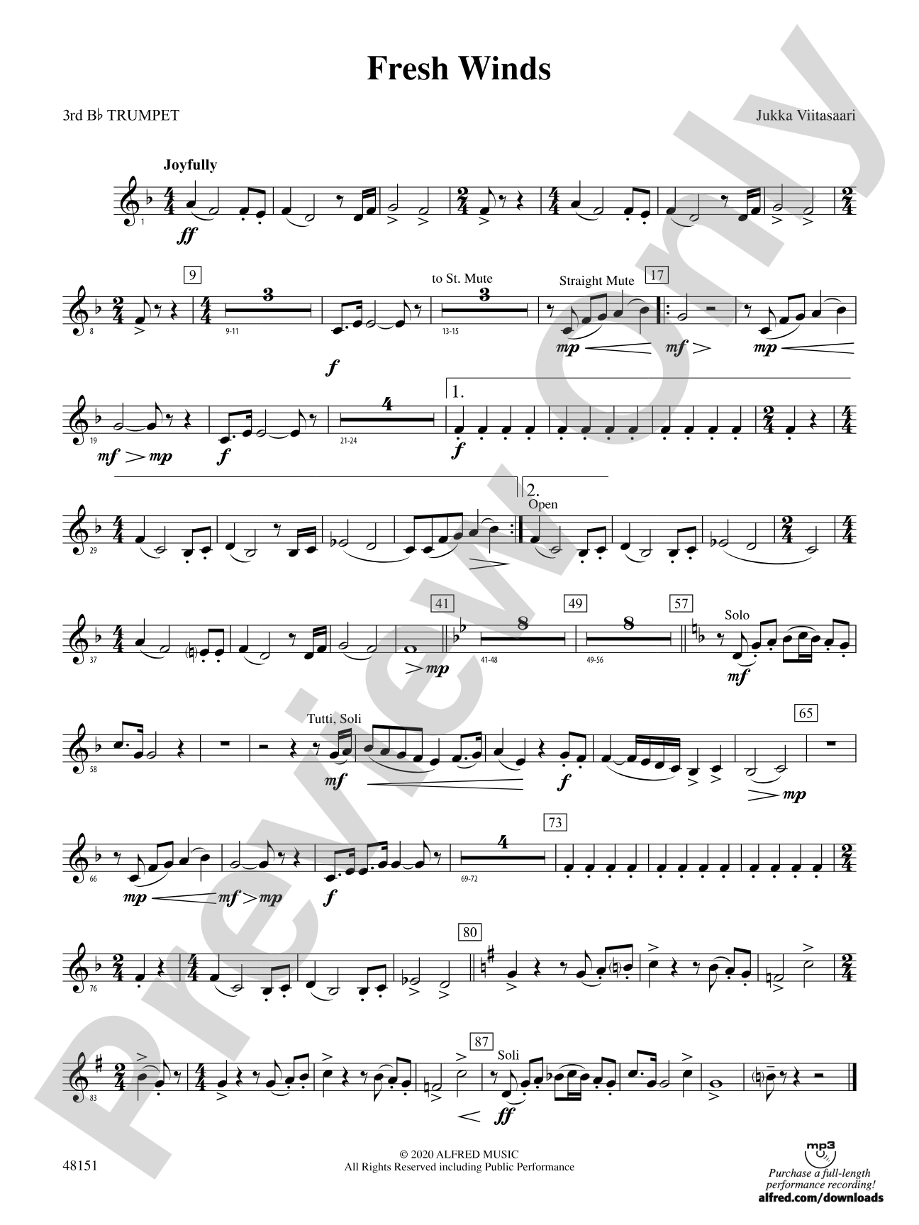 Fresh Winds: 3rd B-flat Trumpet