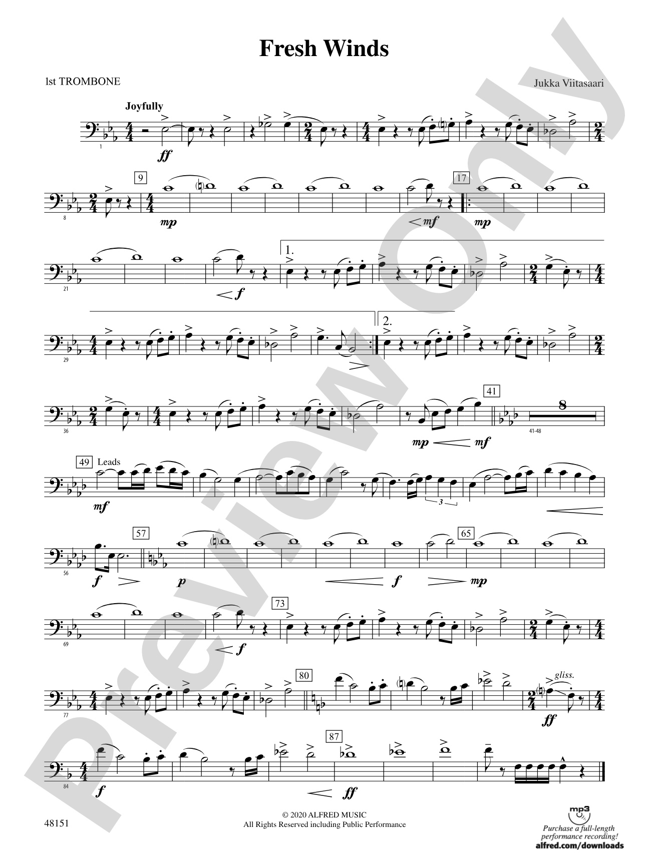 Fresh Winds: 1st Trombone