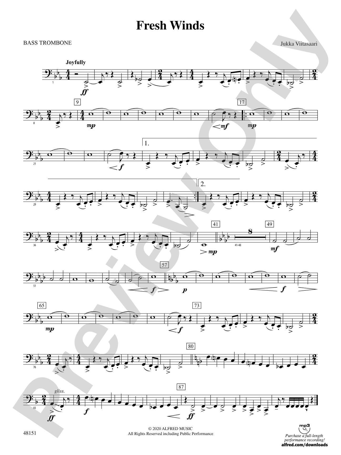 Fresh Winds: 3rd Trombone