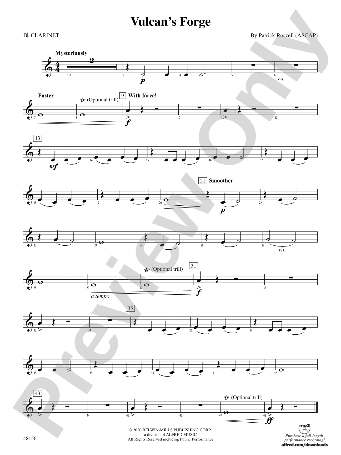 Vulcan's Forge: 1st B-flat Clarinet