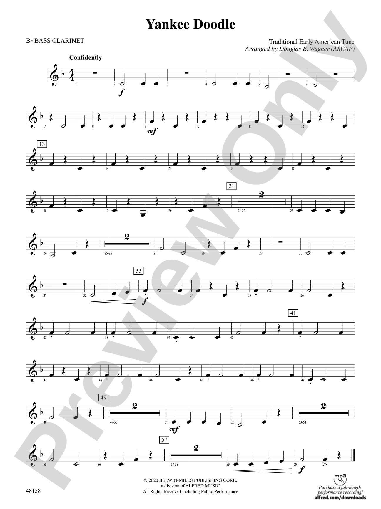 Yankee Doodle: B-flat Bass Clarinet