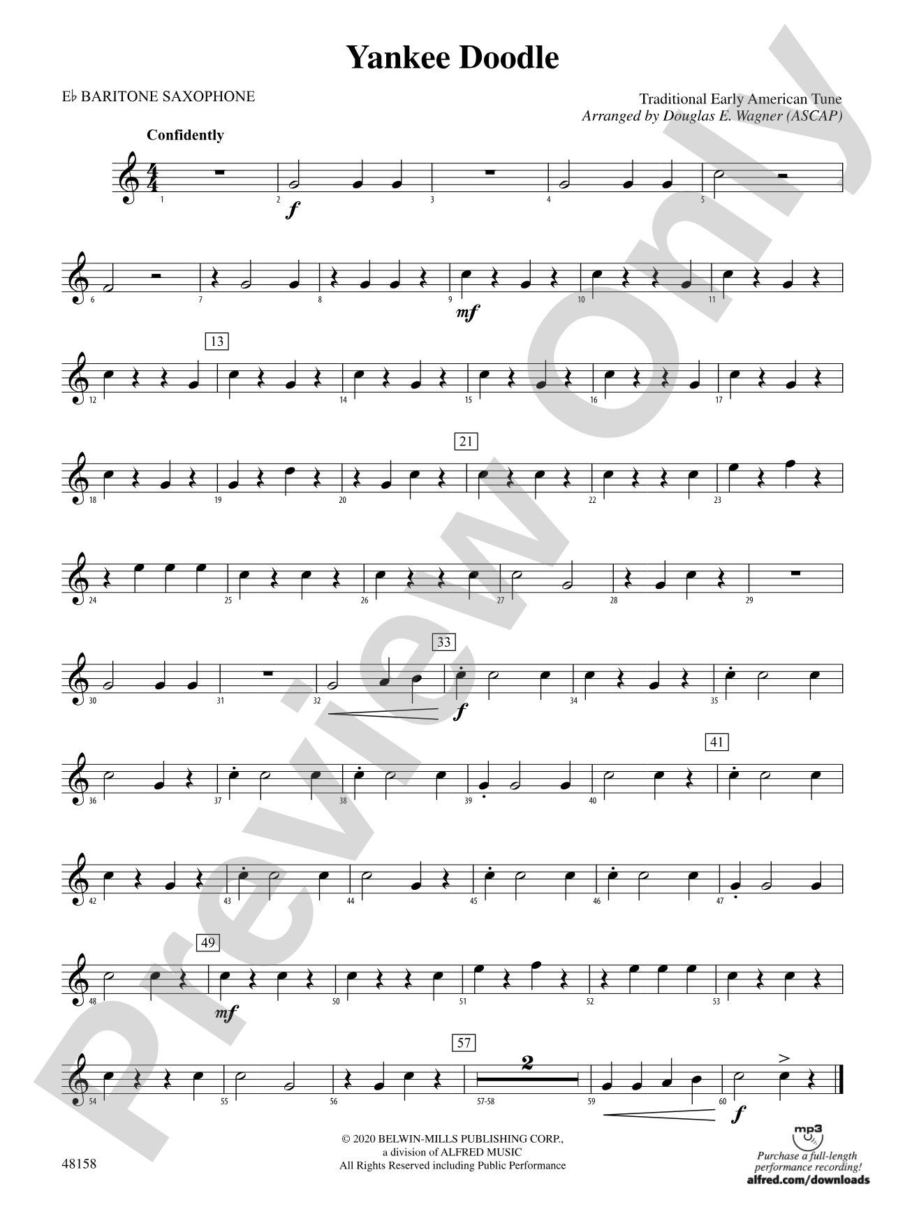 Yankee Doodle: E-flat Baritone Saxophone