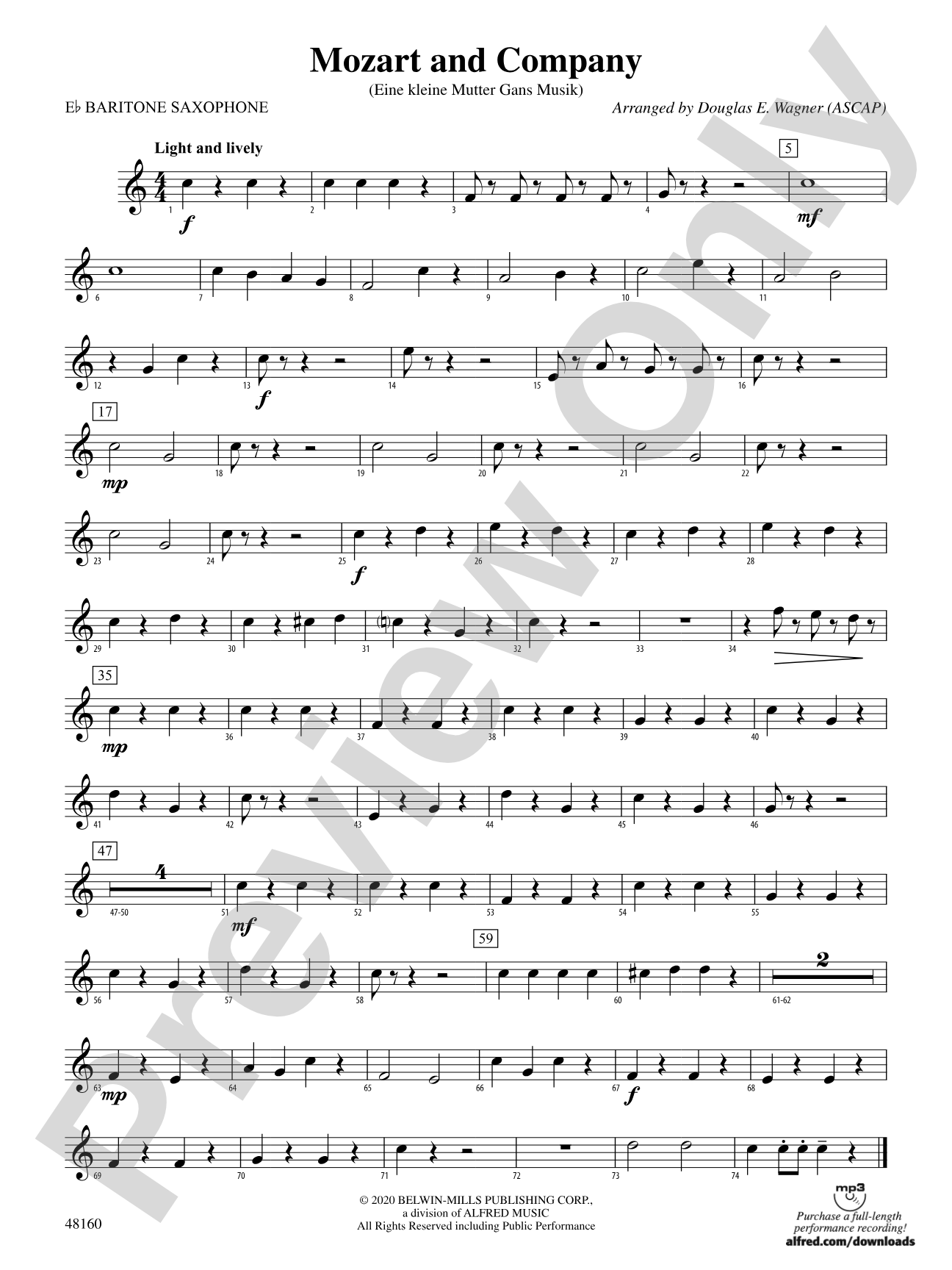 Mozart and Company: E-flat Baritone Saxophone