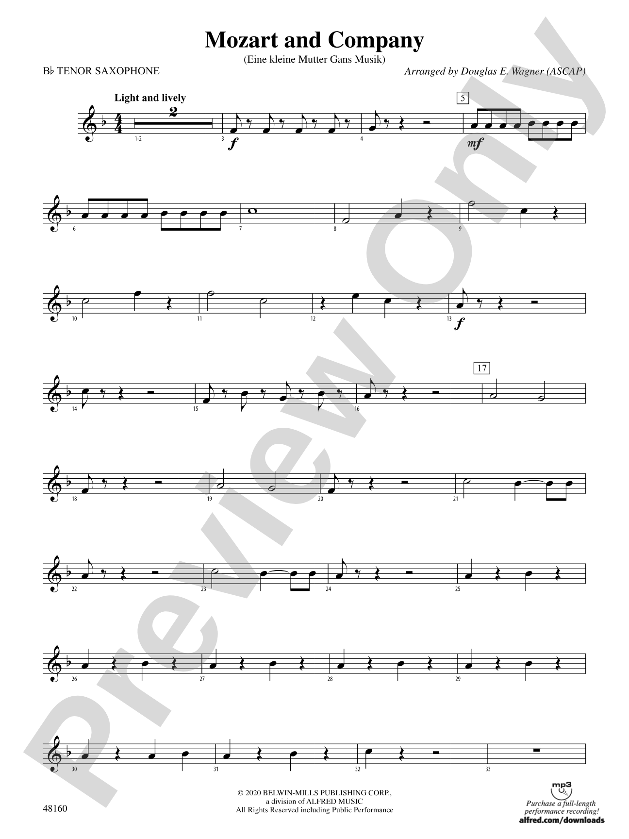 Mozart and Company: B-flat Tenor Saxophone