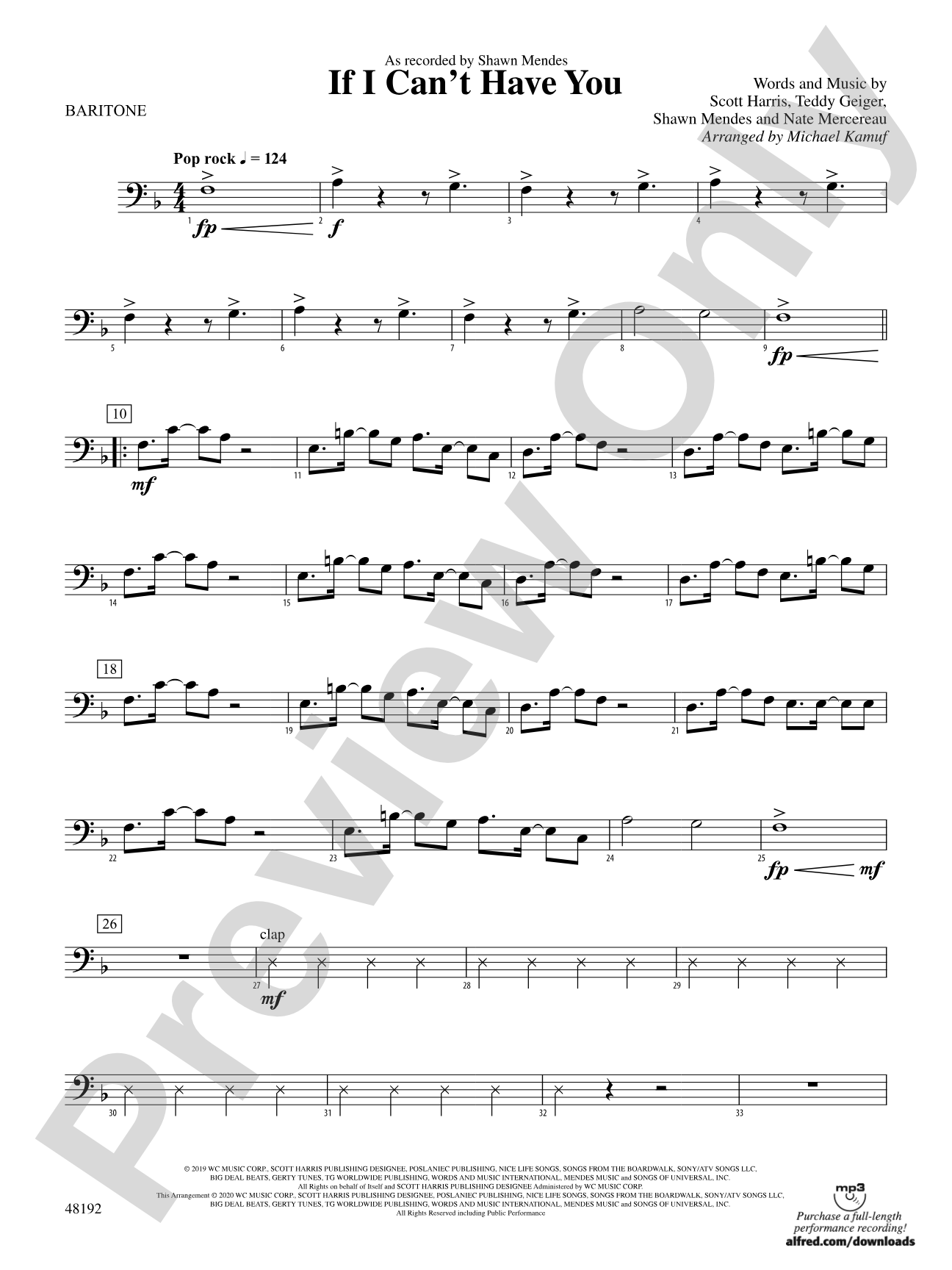 If I Can't Have You: Baritone B.C.