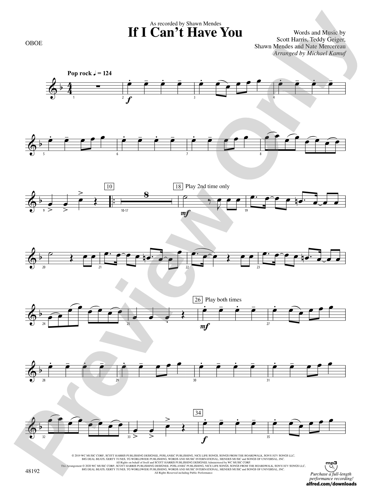 If I Can't Have You: Oboe