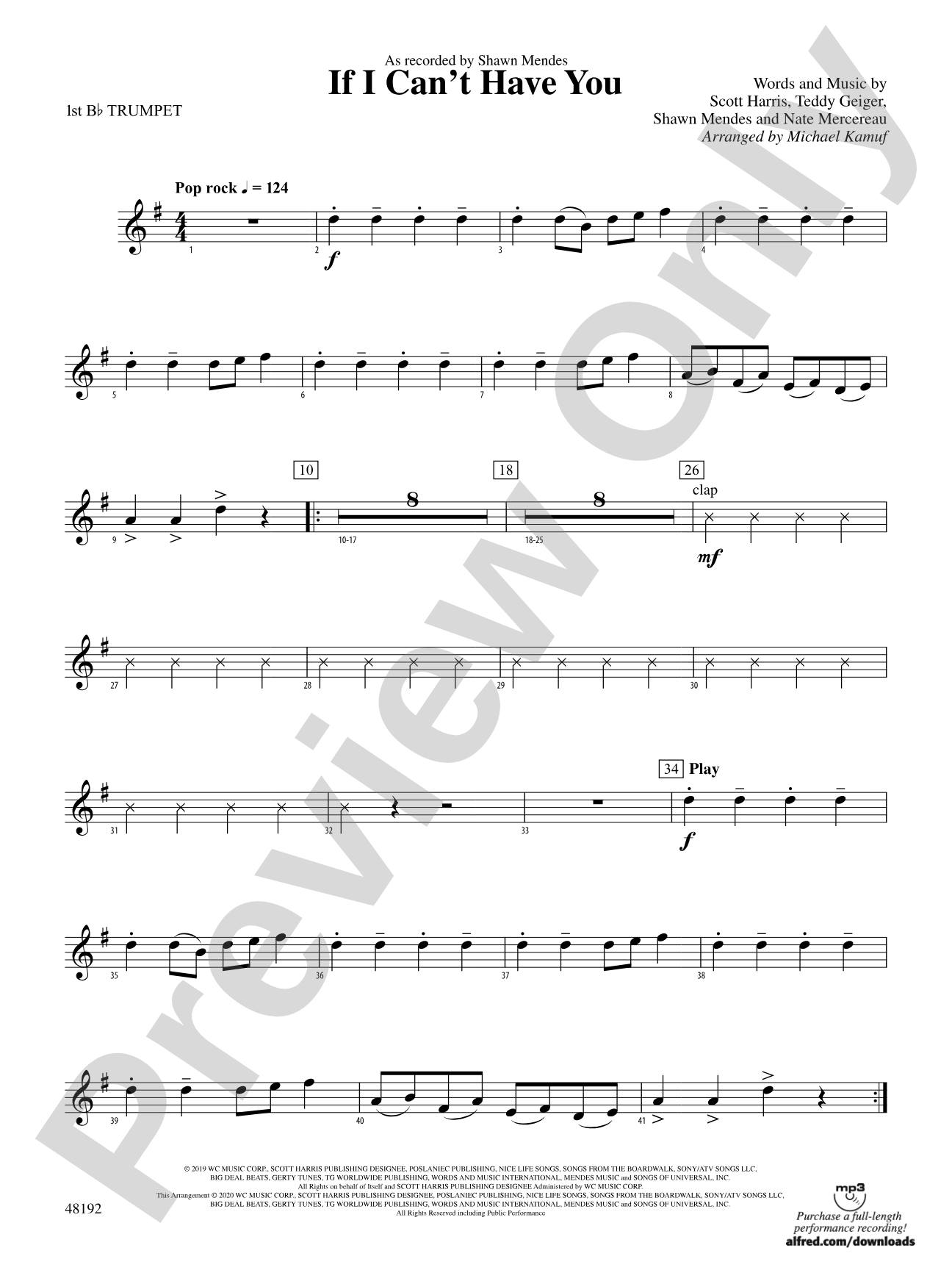 If I Can't Have You: 1st B-flat Trumpet