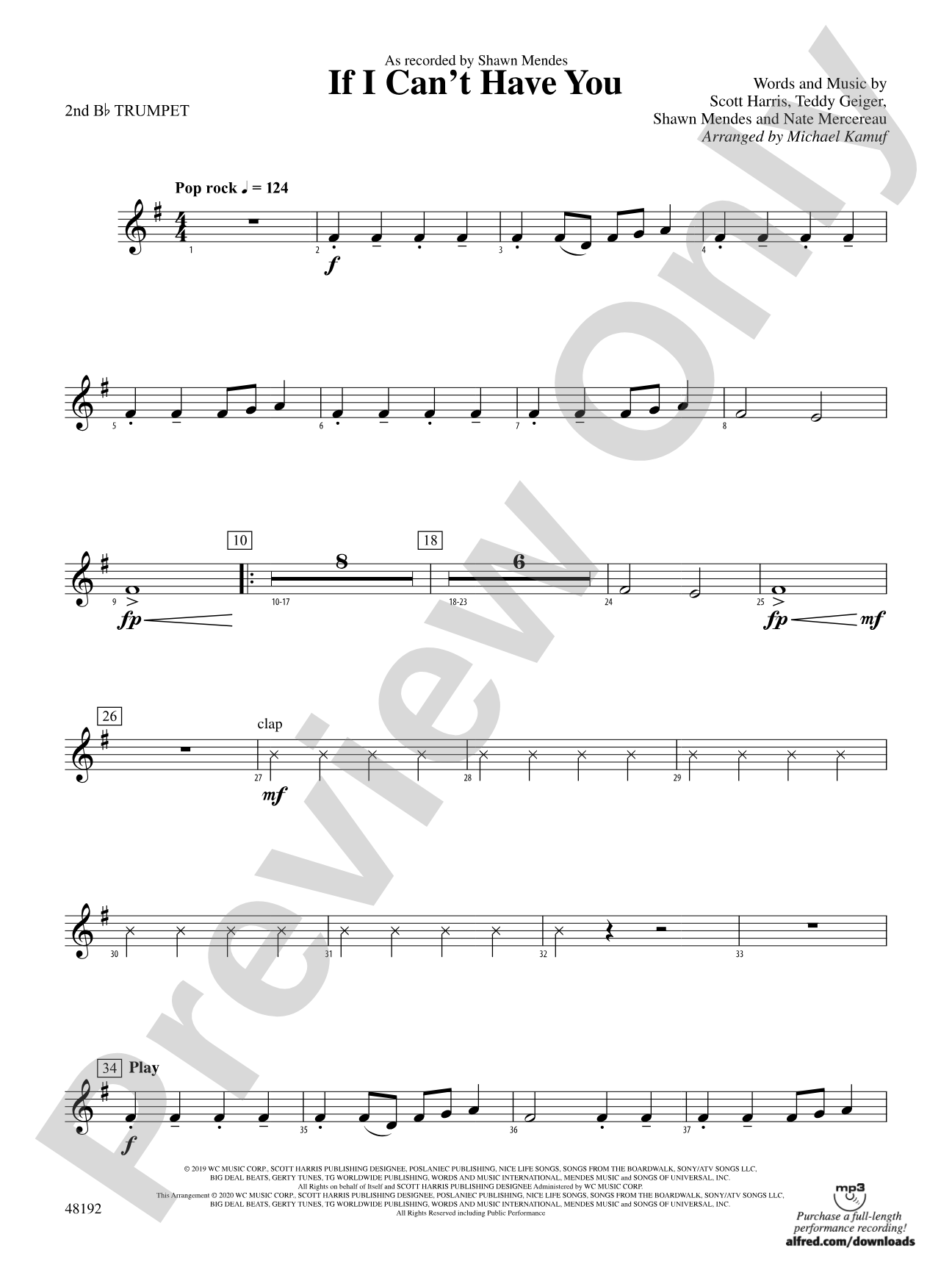 If I Can't Have You: 2nd B-flat Trumpet