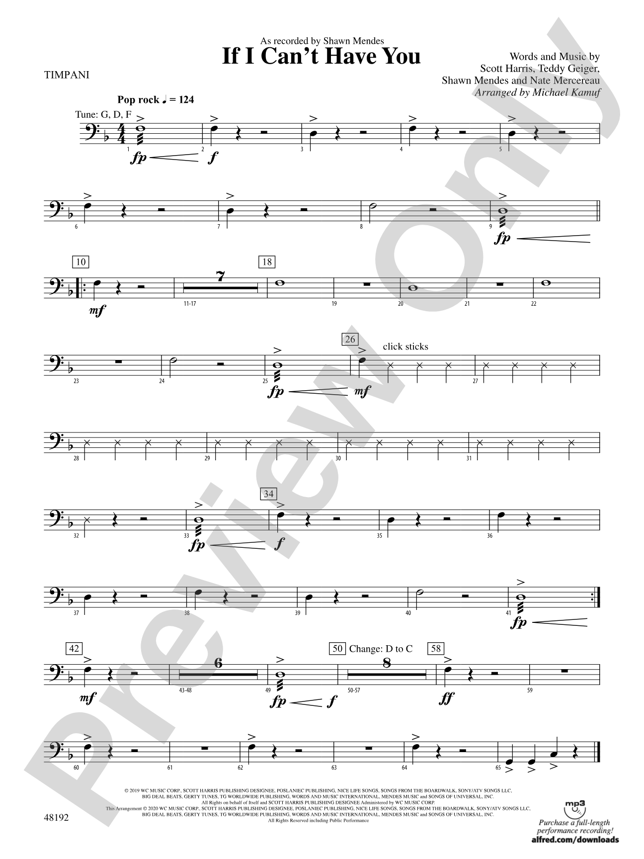 If I Can't Have You: Timpani