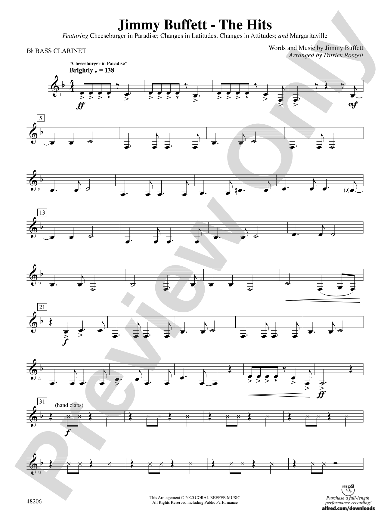 Jimmy Buffett--The Hits: B-flat Bass Clarinet