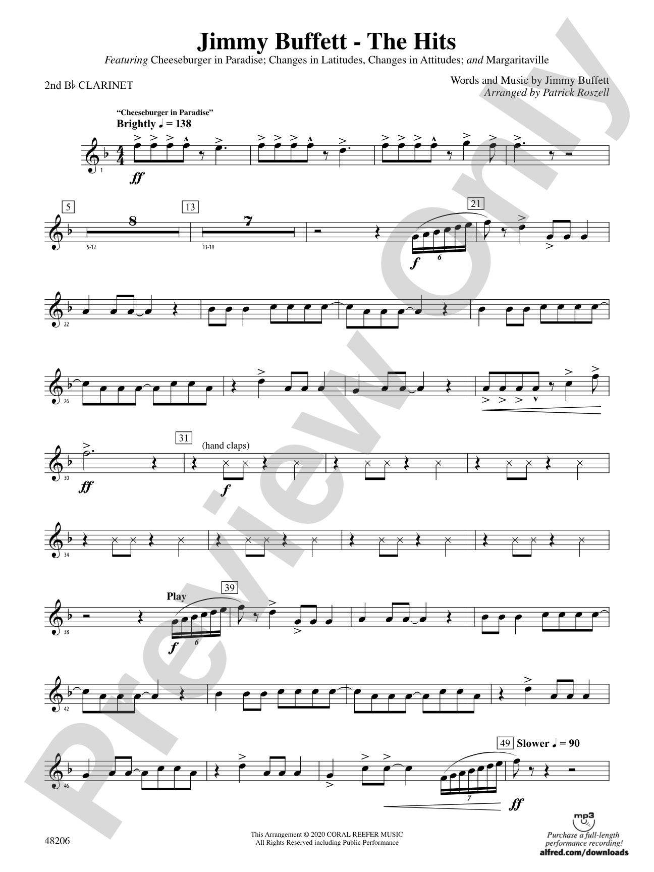 Jimmy Buffett--The Hits: 2nd B-flat Clarinet