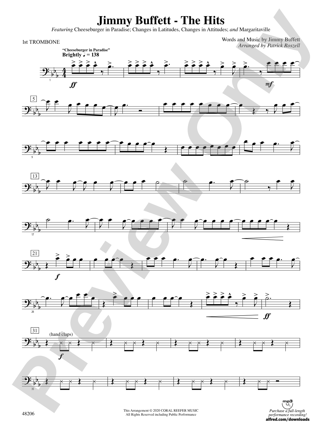 Jimmy Buffett--The Hits: 1st Trombone