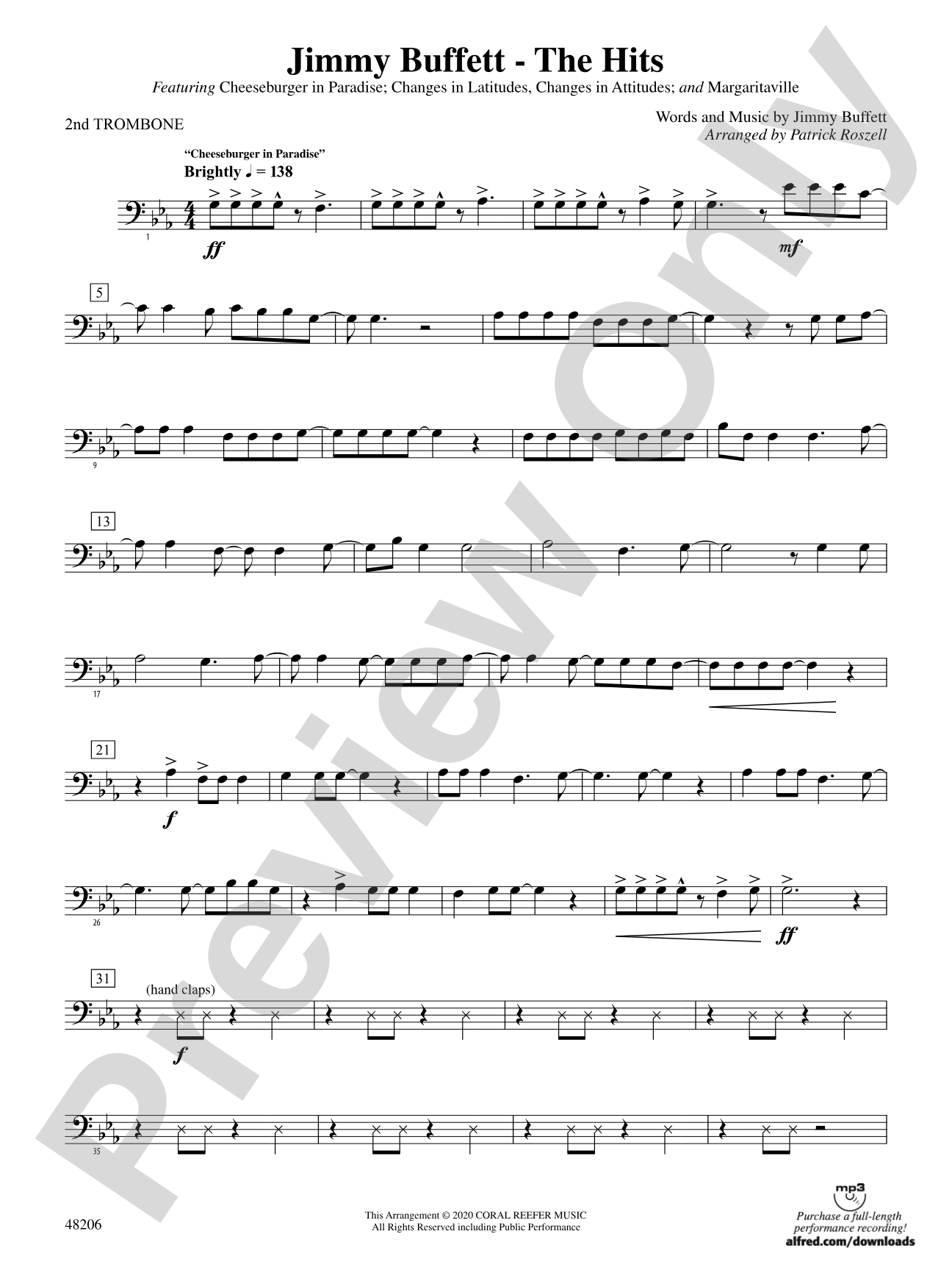 Jimmy Buffett--The Hits: 2nd Trombone
