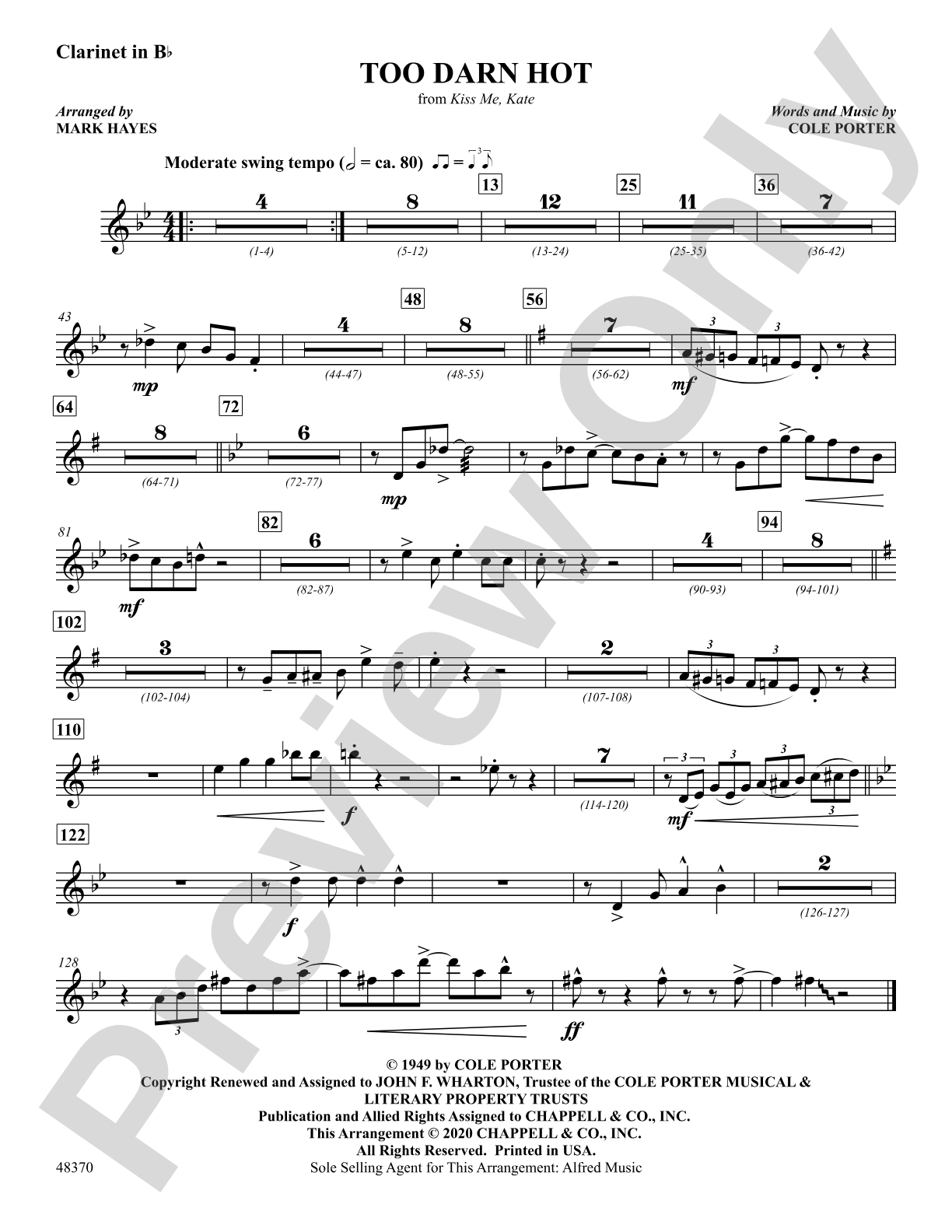 Too Darn Hot: 1st B-flat Clarinet