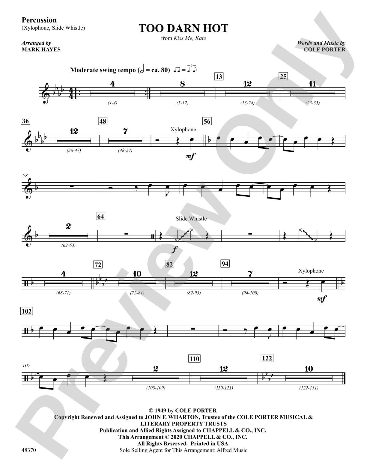 Too Darn Hot: 1st Percussion