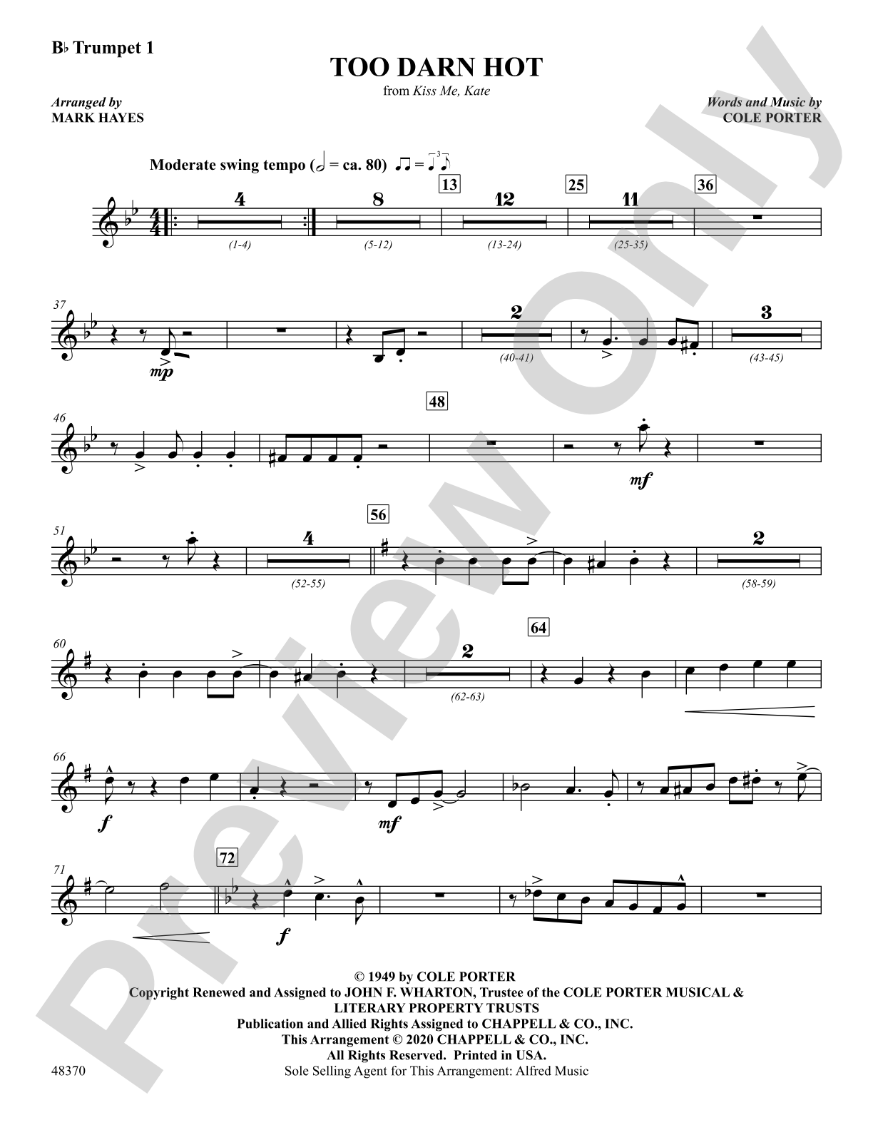 Too Darn Hot: 1st B-flat Trumpet