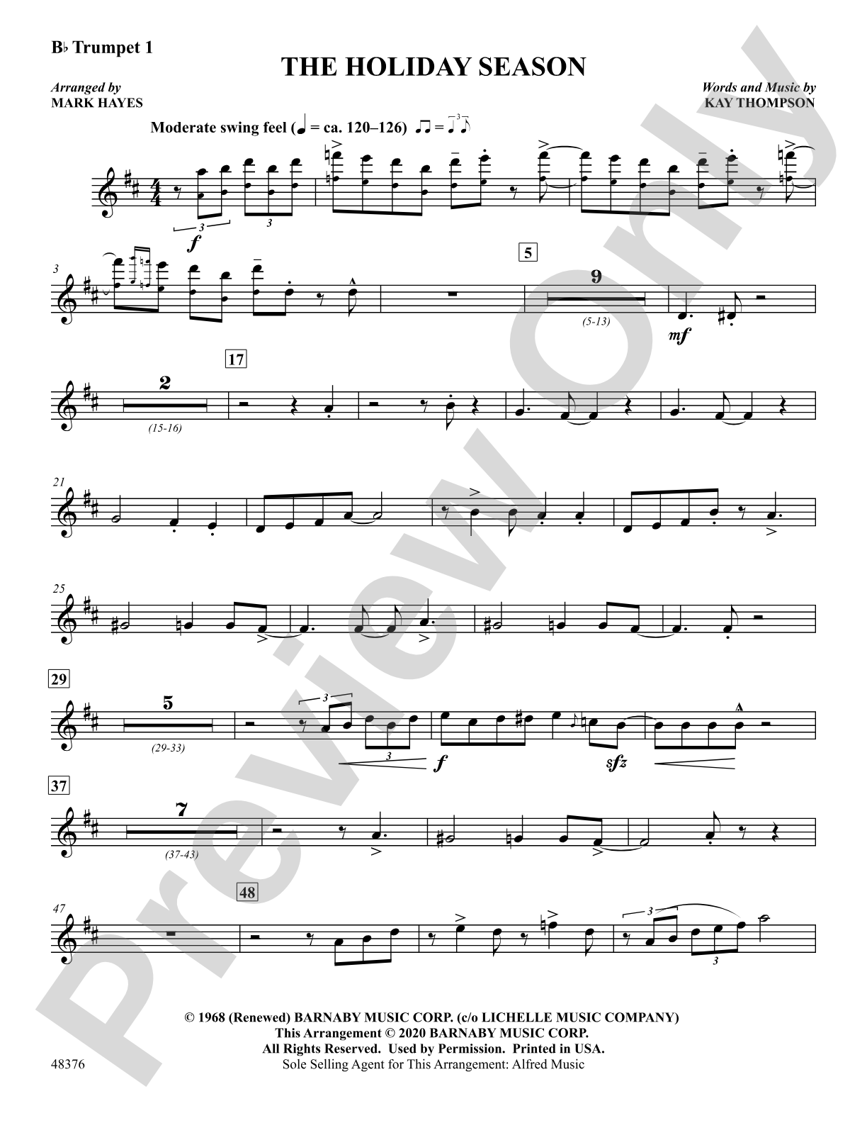The Holiday Season: 1st B-flat Trumpet