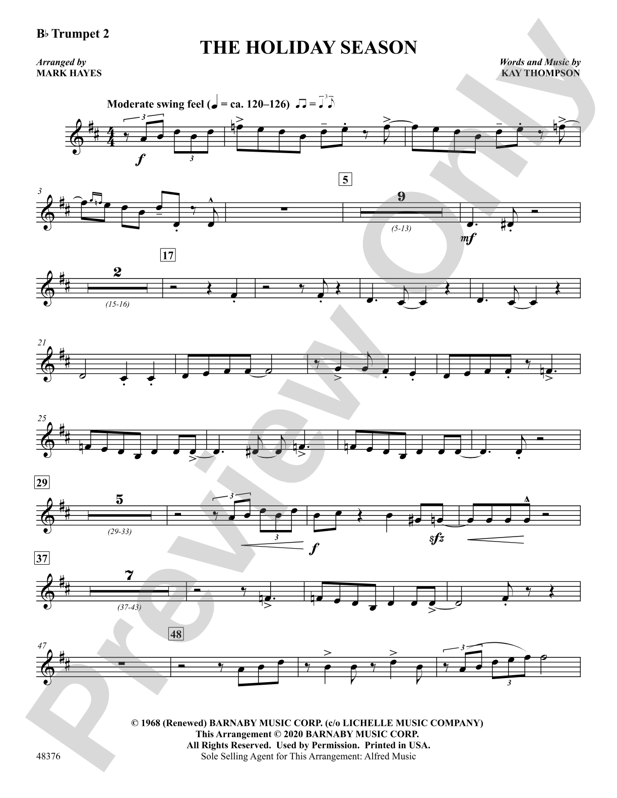 The Holiday Season: 2nd B-flat Trumpet