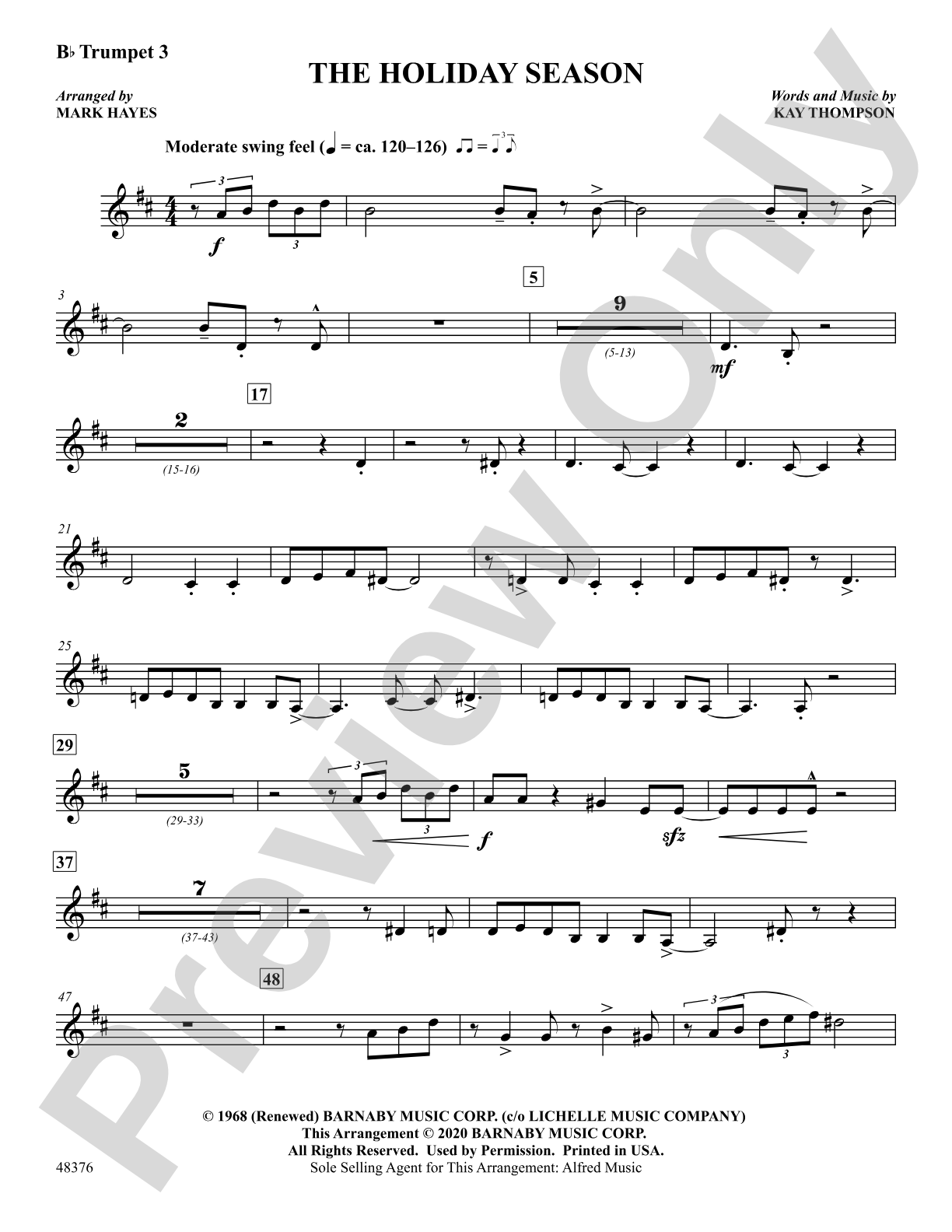 The Holiday Season: 3rd B-flat Trumpet