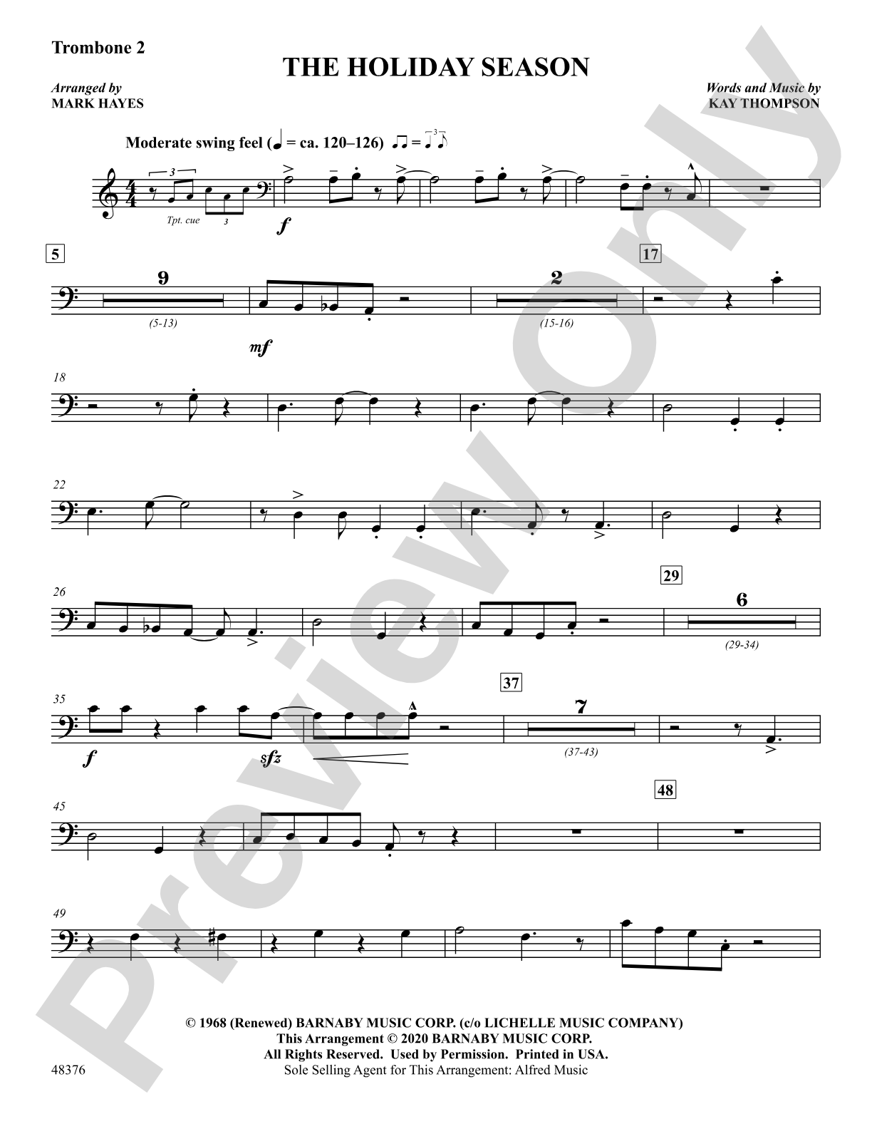 The Holiday Season: 2nd Trombone