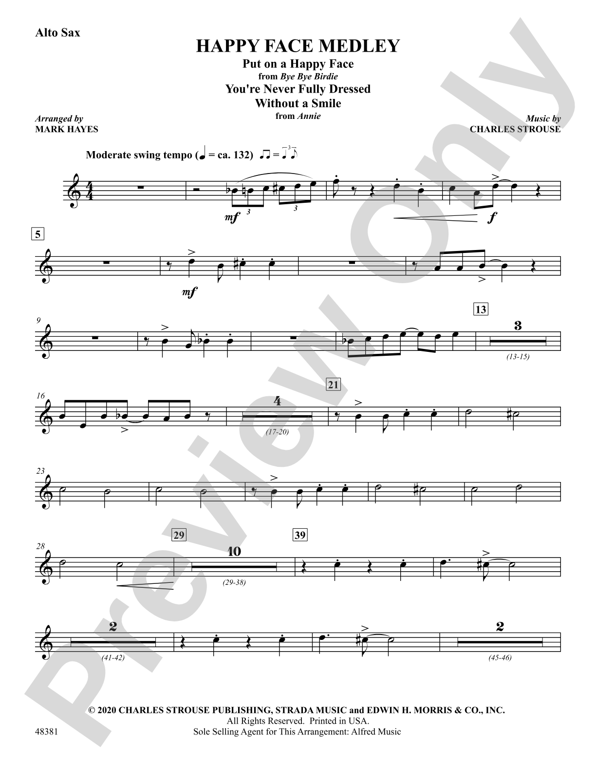 Happy Face Medley: E-flat Alto Saxophone