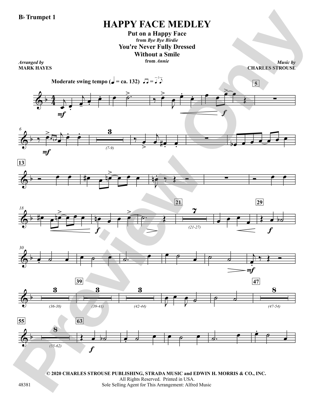 Happy Face Medley: 1st B-flat Trumpet