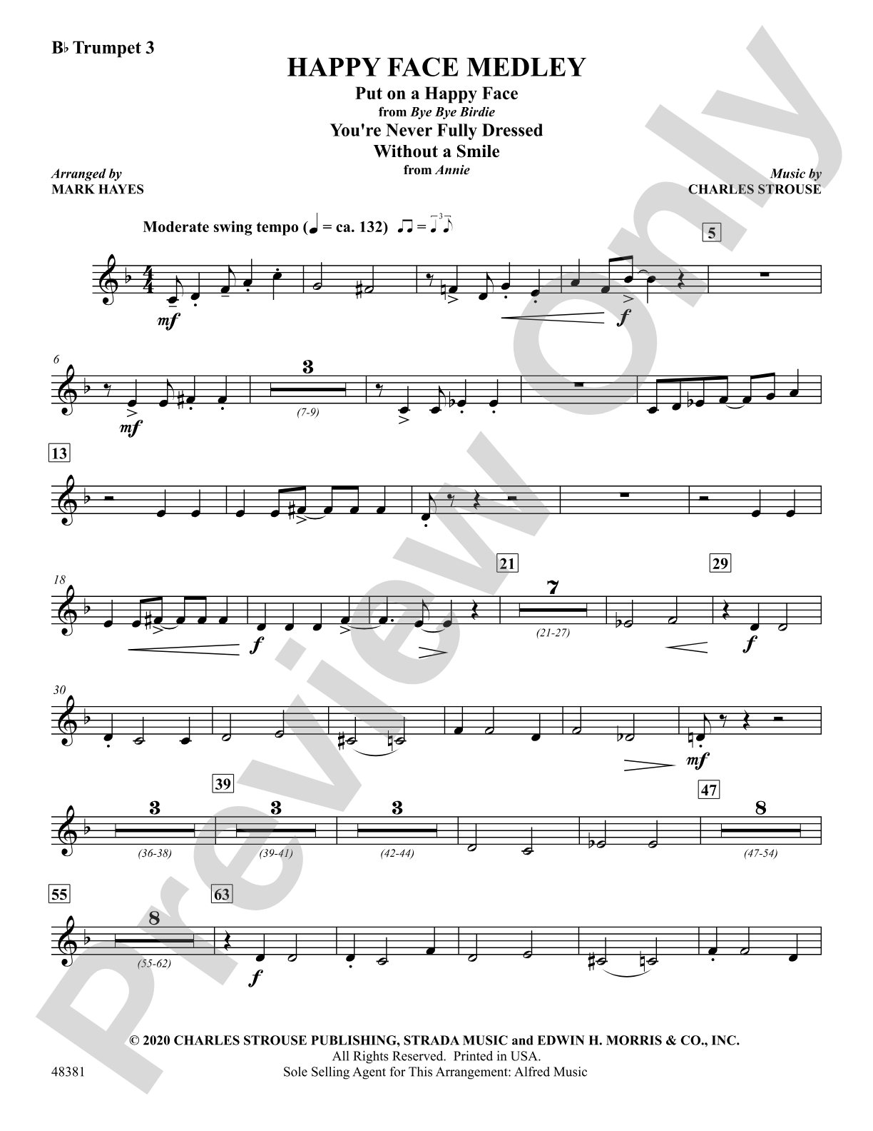 Happy Face Medley: 3rd B-flat Trumpet