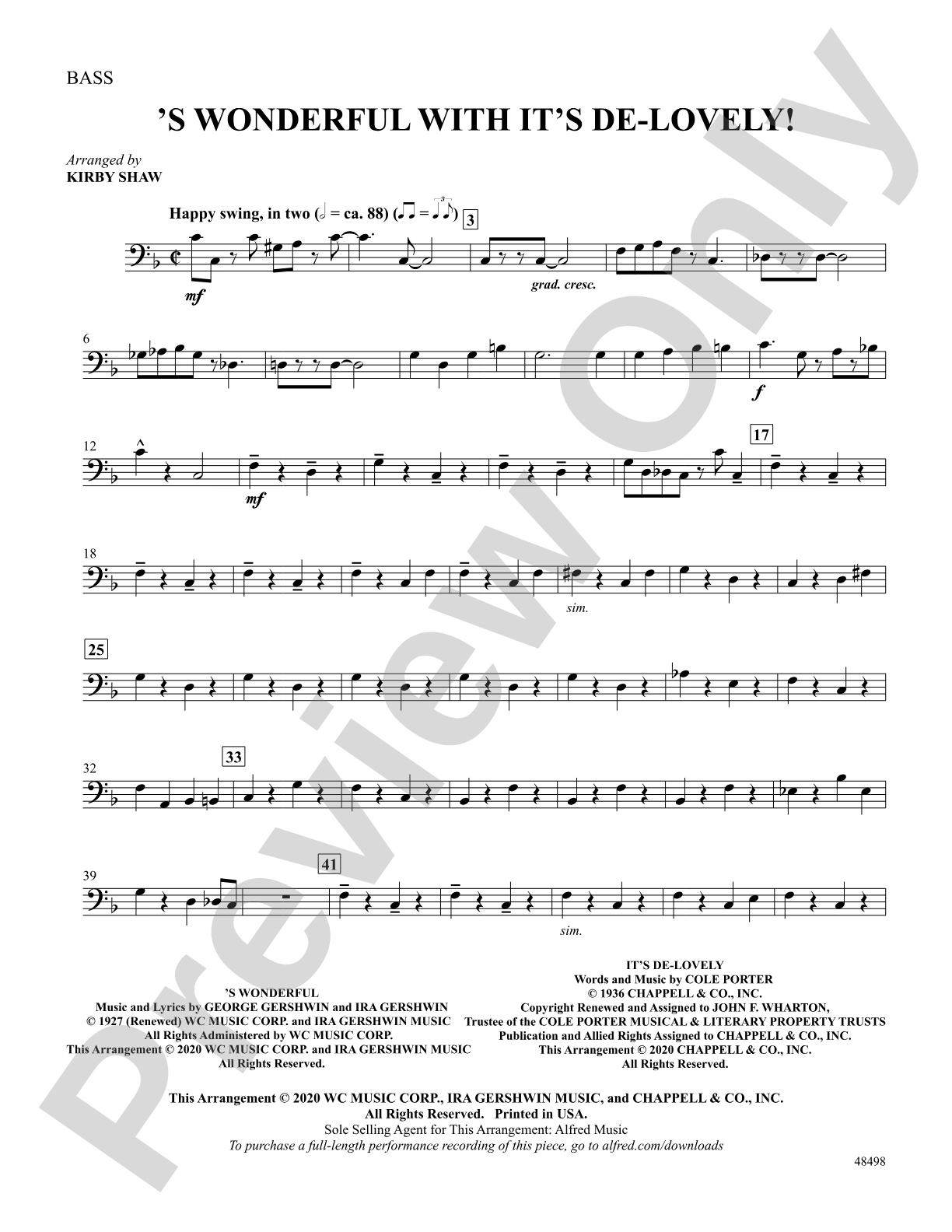 'S Wonderful with It's De-Lovely!: String Bass