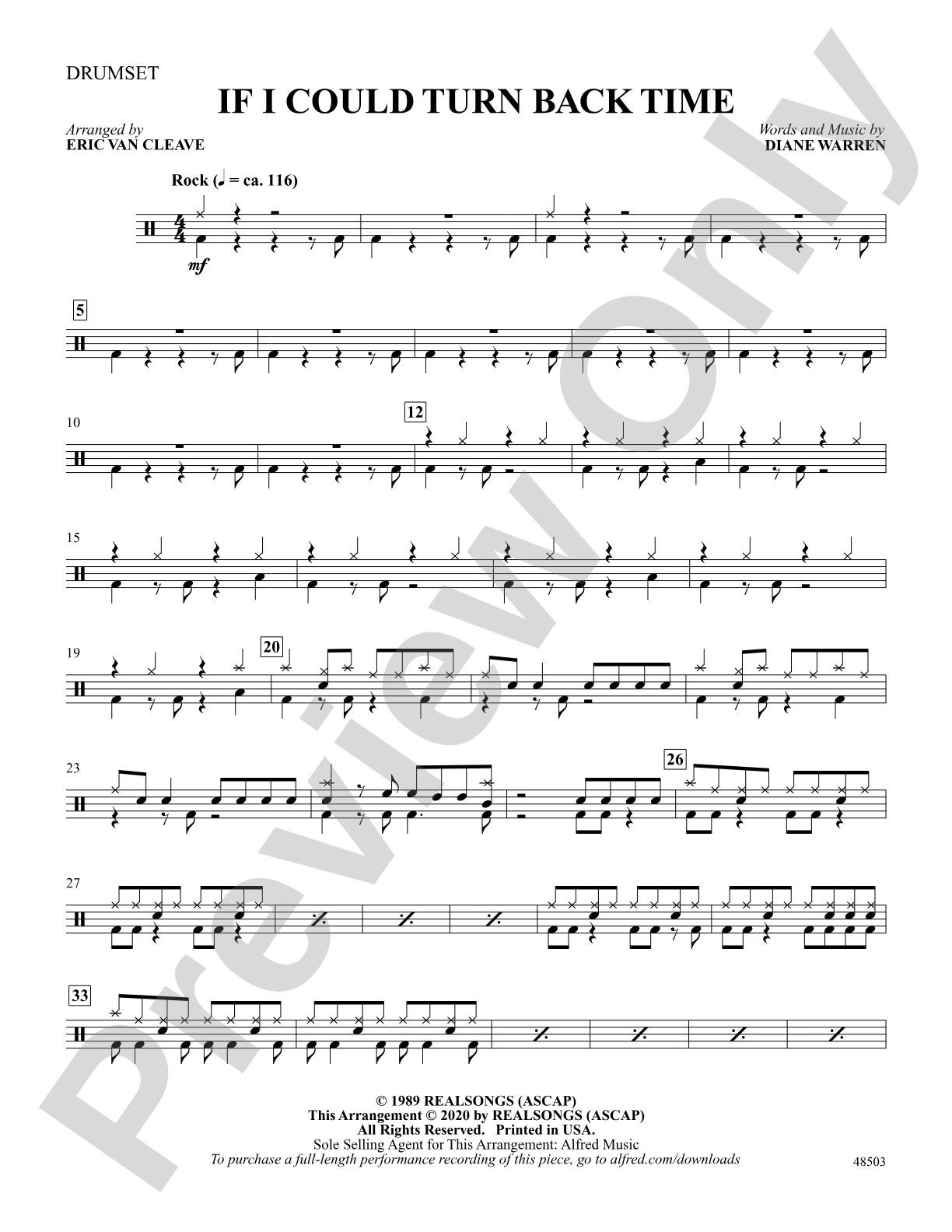 If I Could Turn Back Time: Drums