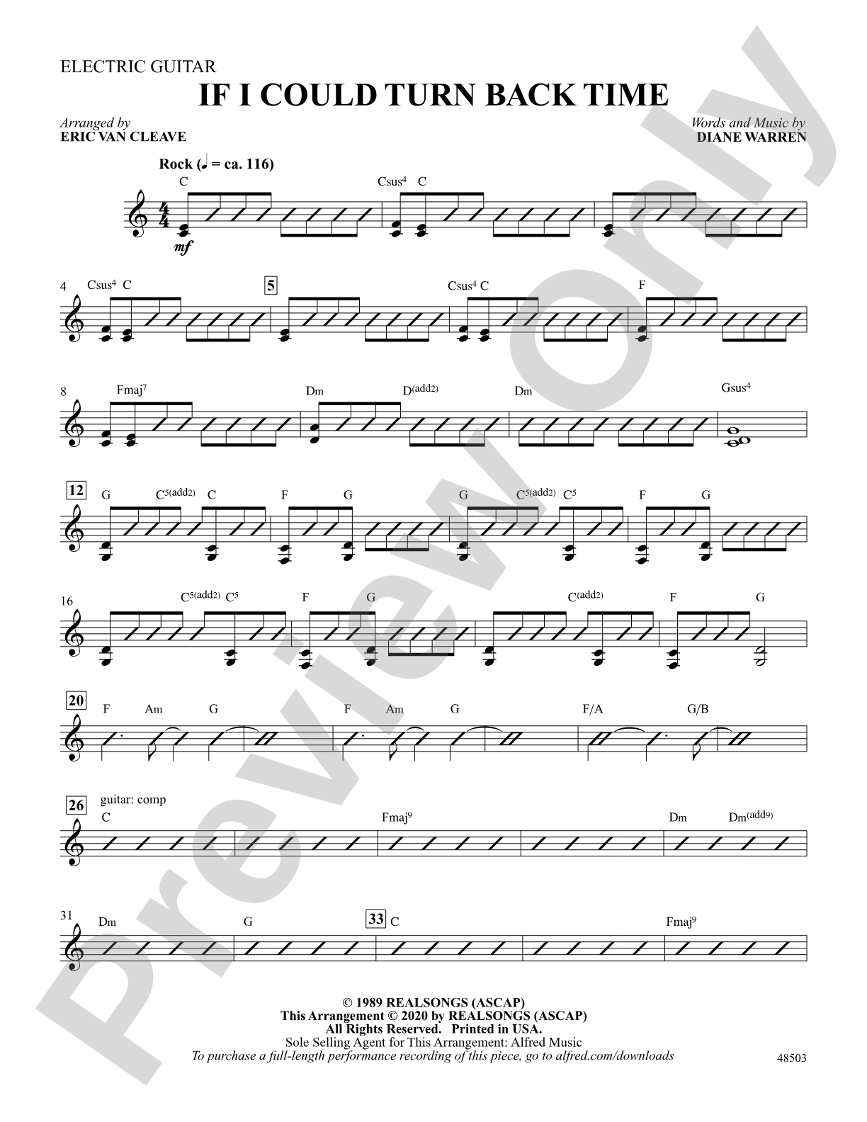 If I Could Turn Back Time: Guitar