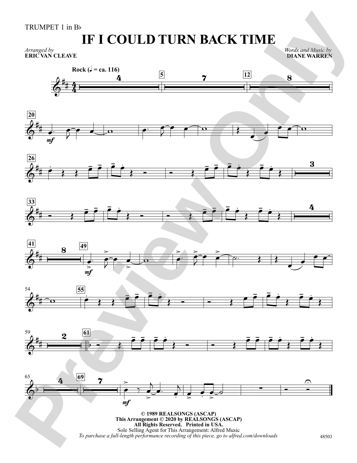 If I Could Turn Back Time: 1st B-flat Trumpet