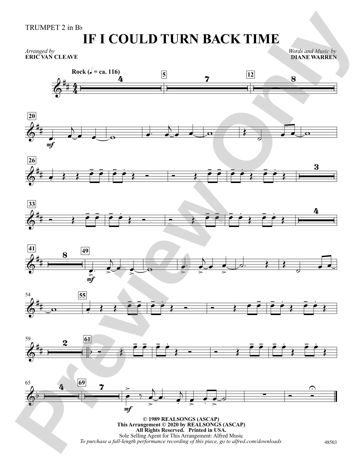 If I Could Turn Back Time: 2nd B-flat Trumpet