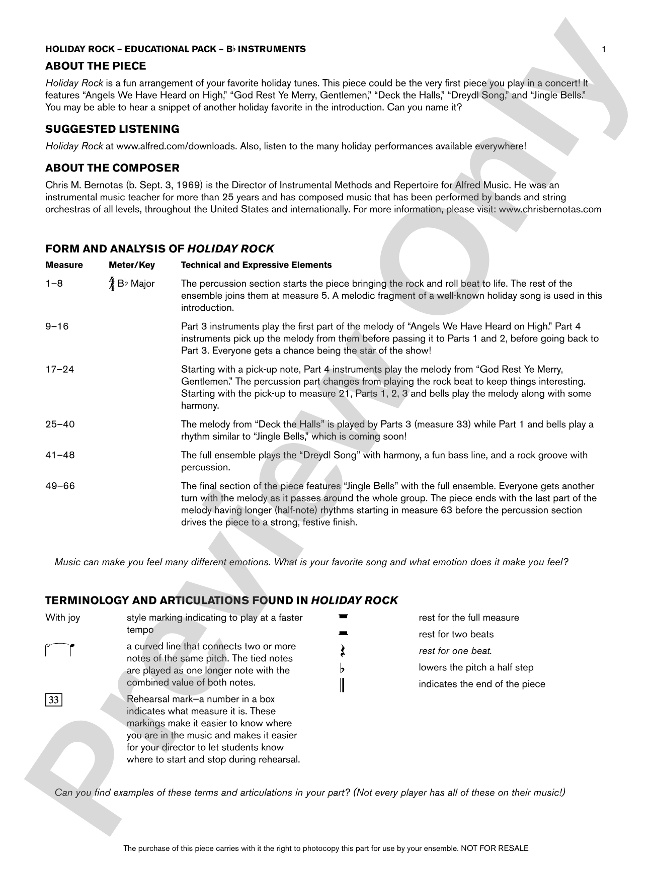 Holiday Rock: Bb Educational Pack