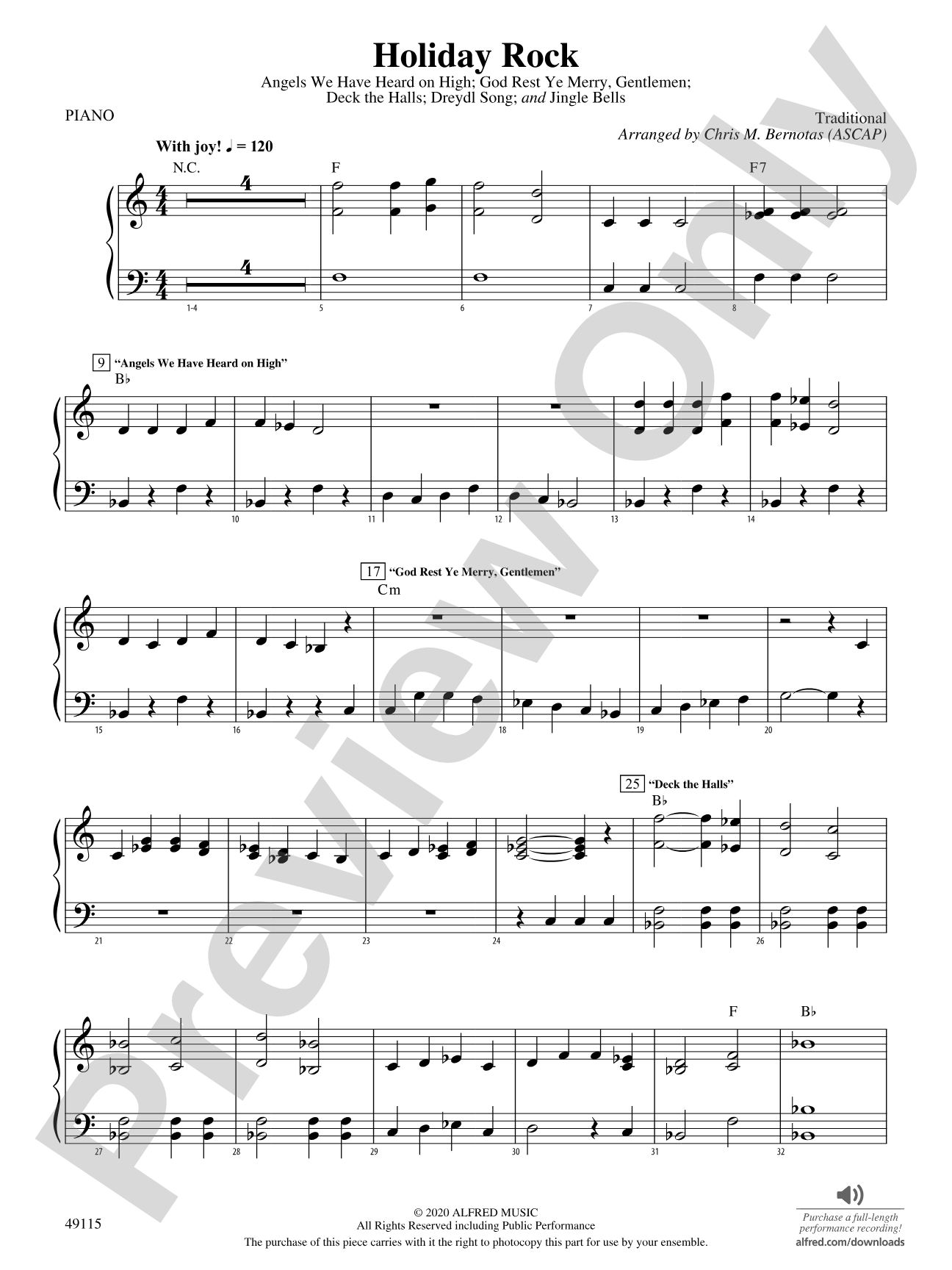 Holiday Rock: Piano Accompaniment
