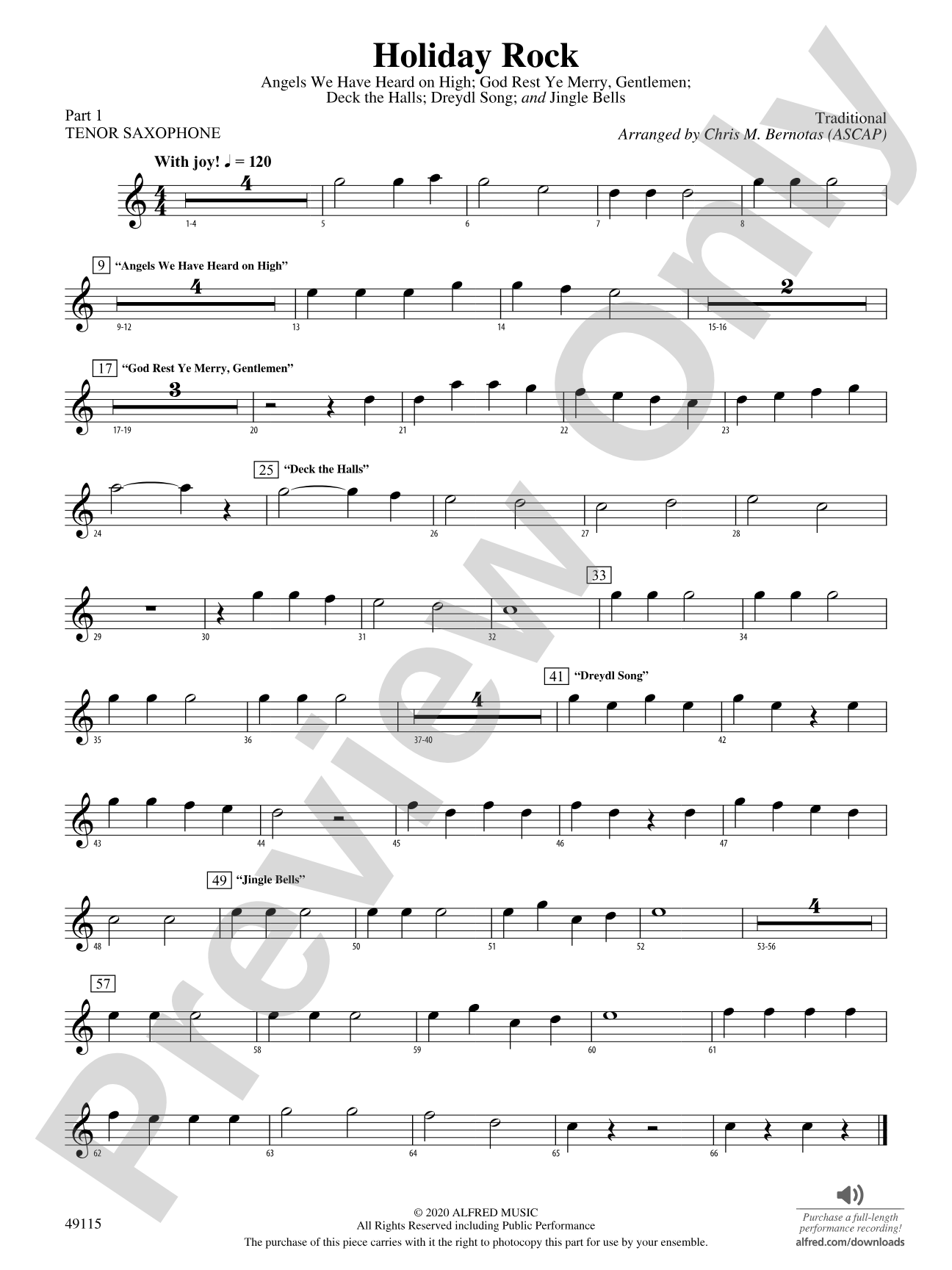 Holiday Rock: Part 1 - Tenor Saxophone