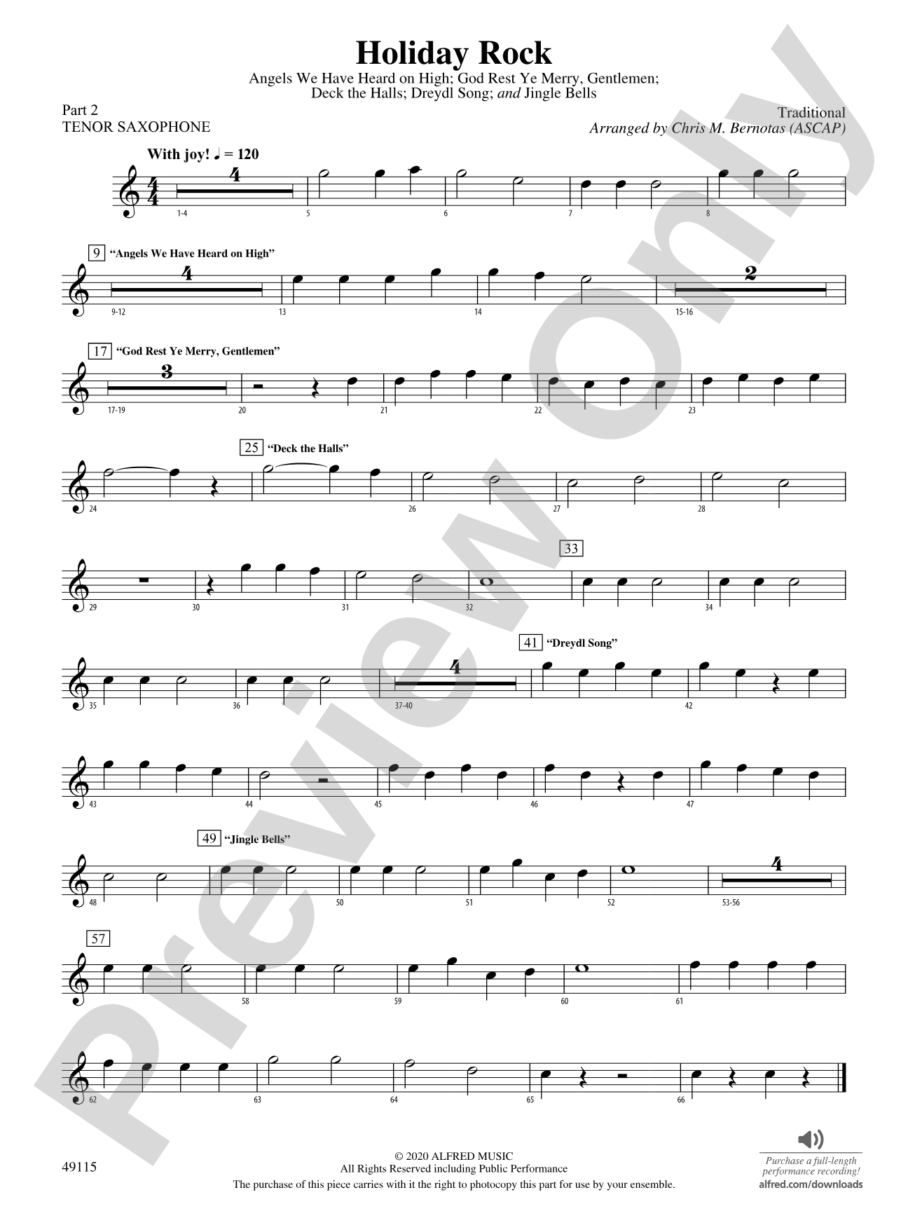 Holiday Rock: Part 2 - Tenor Saxophone
