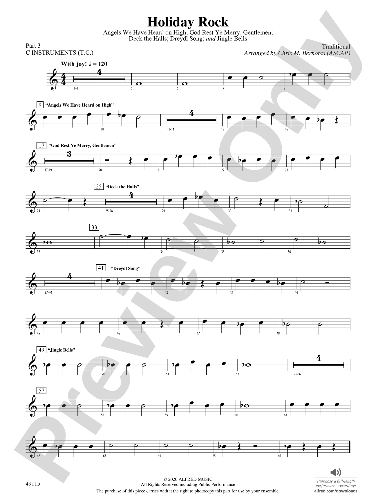 Holiday Rock: Part 3 - C Instruments (T.C.)